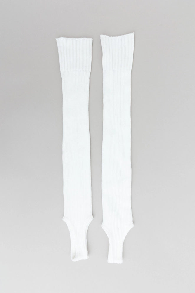 Ribbed Knit Leg Warmers - White