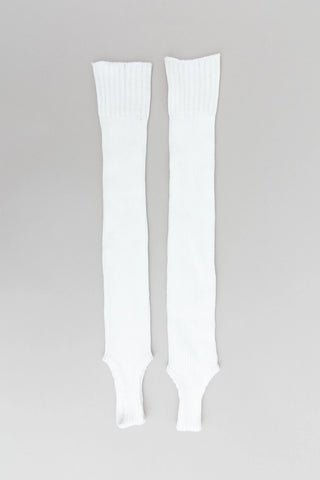 Ribbed Knit Leg Warmers - White