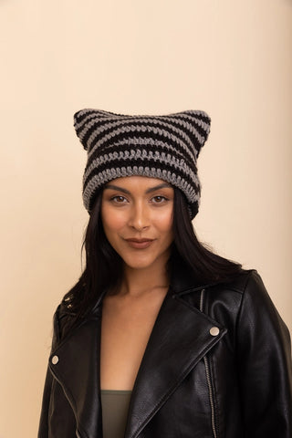 Cat Ear Crochet Beanie