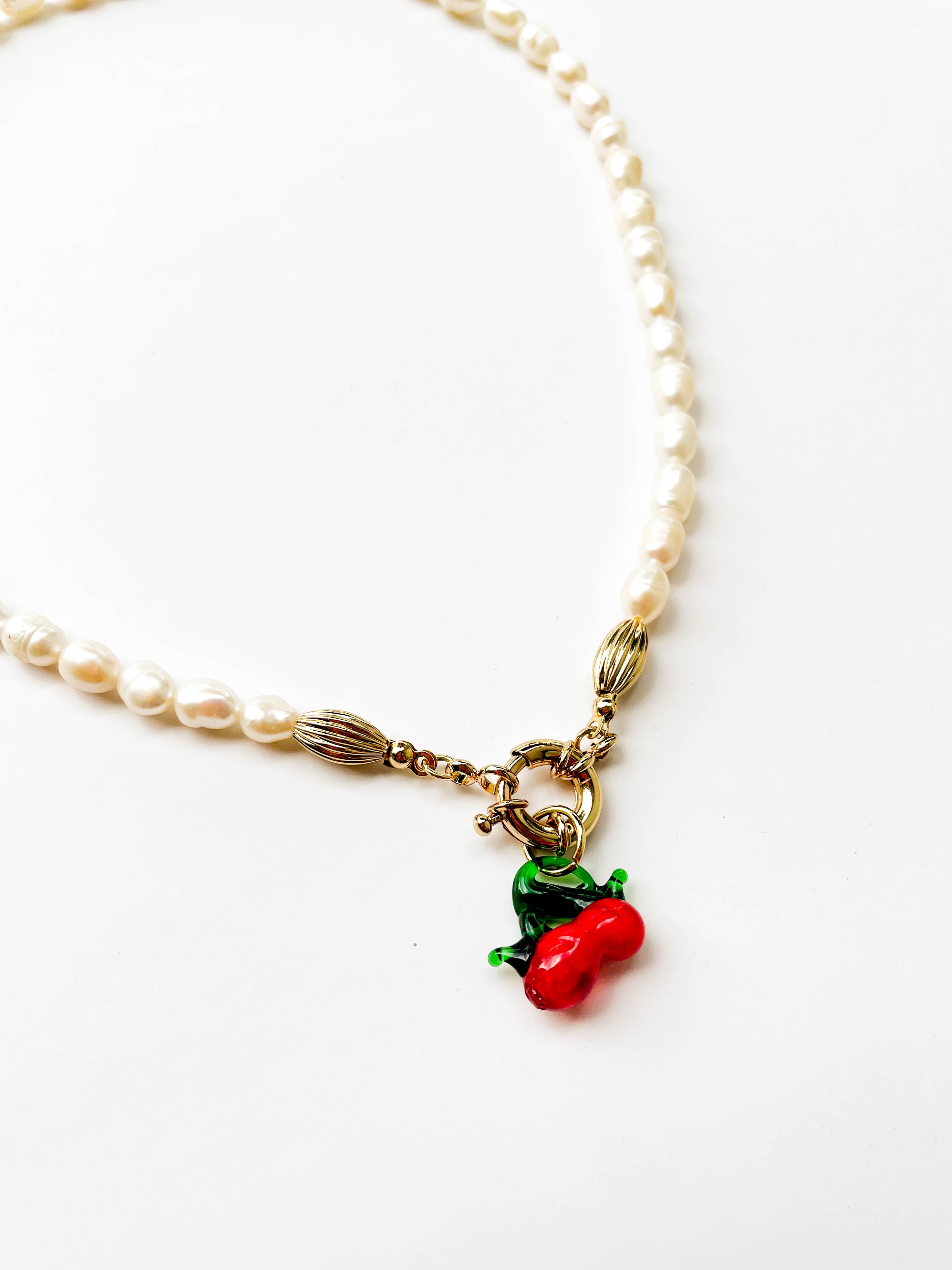 Cherry + Pearl Belcher Necklace