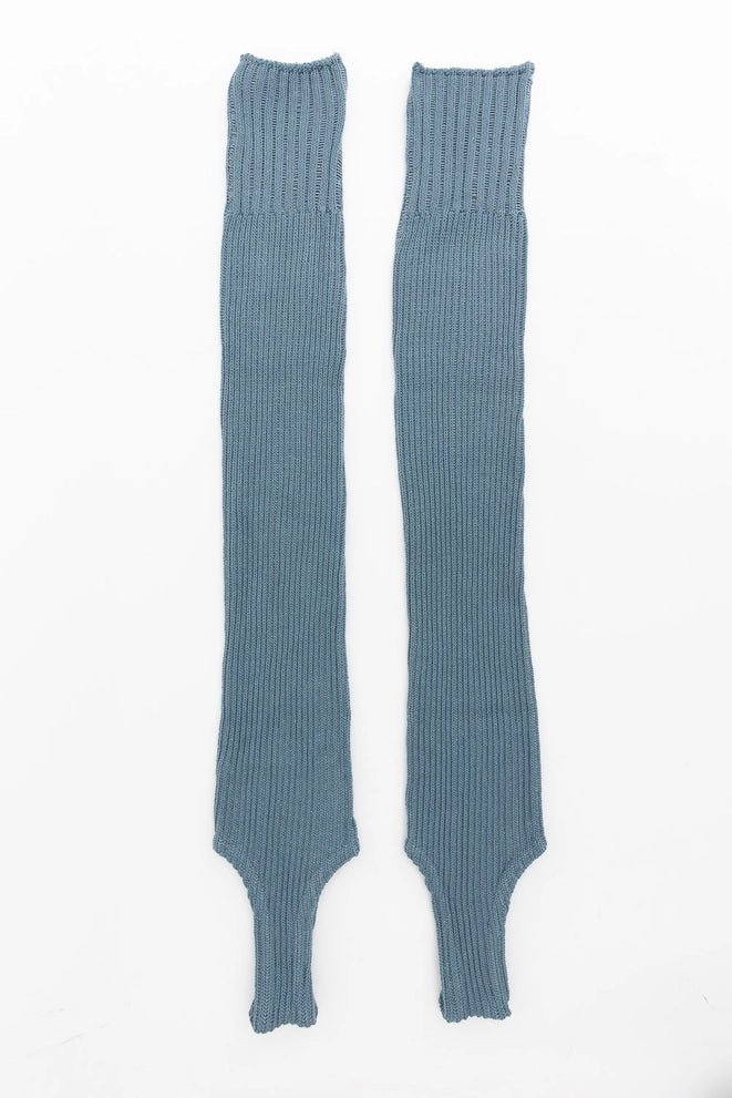 Ribbed Knit Leg Warmers - Blue