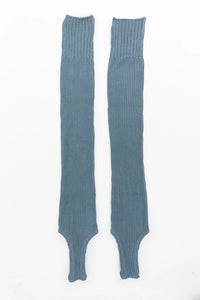 Ribbed Knit Leg Warmers - Blue