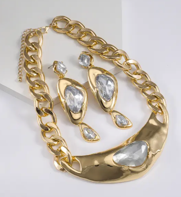  Mod Drop Earring- Steel 14K Juicy Stones