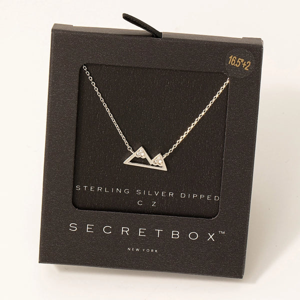 Secret Box Gold Dipped Mountain Pendant Necklace