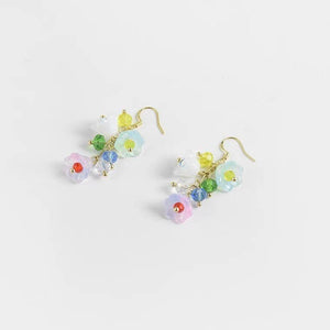 Colorful Bell Flower Beads Dangle Earrings