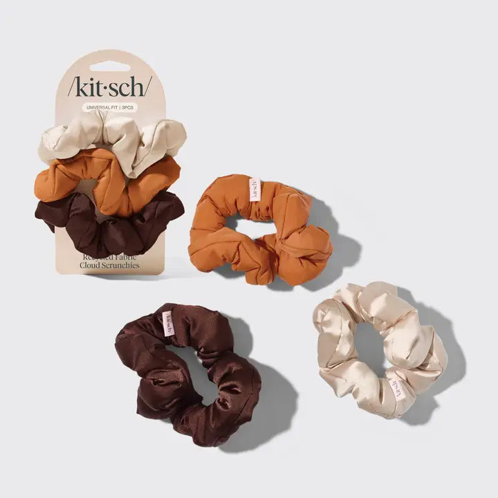 Recycled Fabric Cloud Scrunchies 3pc Set - Sedona