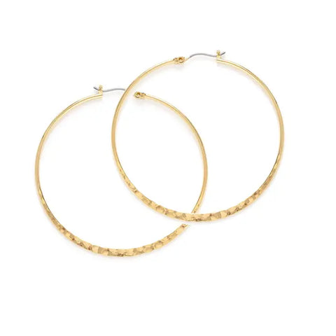 1.5" Hammered Hoop Earrings