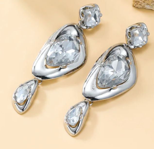  Mod Drop Earring- Steel 14K Juicy Stones
