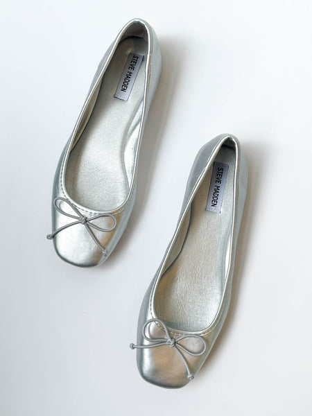 Steve Madden Silver Ballet Flats