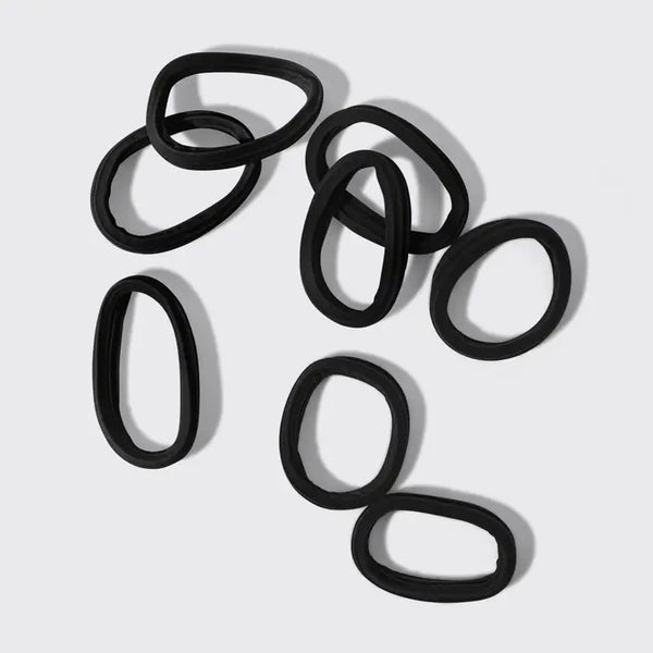 Kitsch Recycled Seamless Hair Elastics 8pc Set- Black