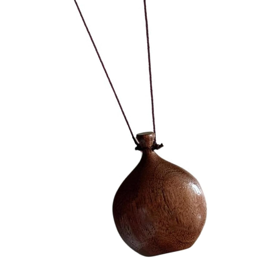Flagon Necklace- Hand Turned Wood and Waxed Adjustable Cord 