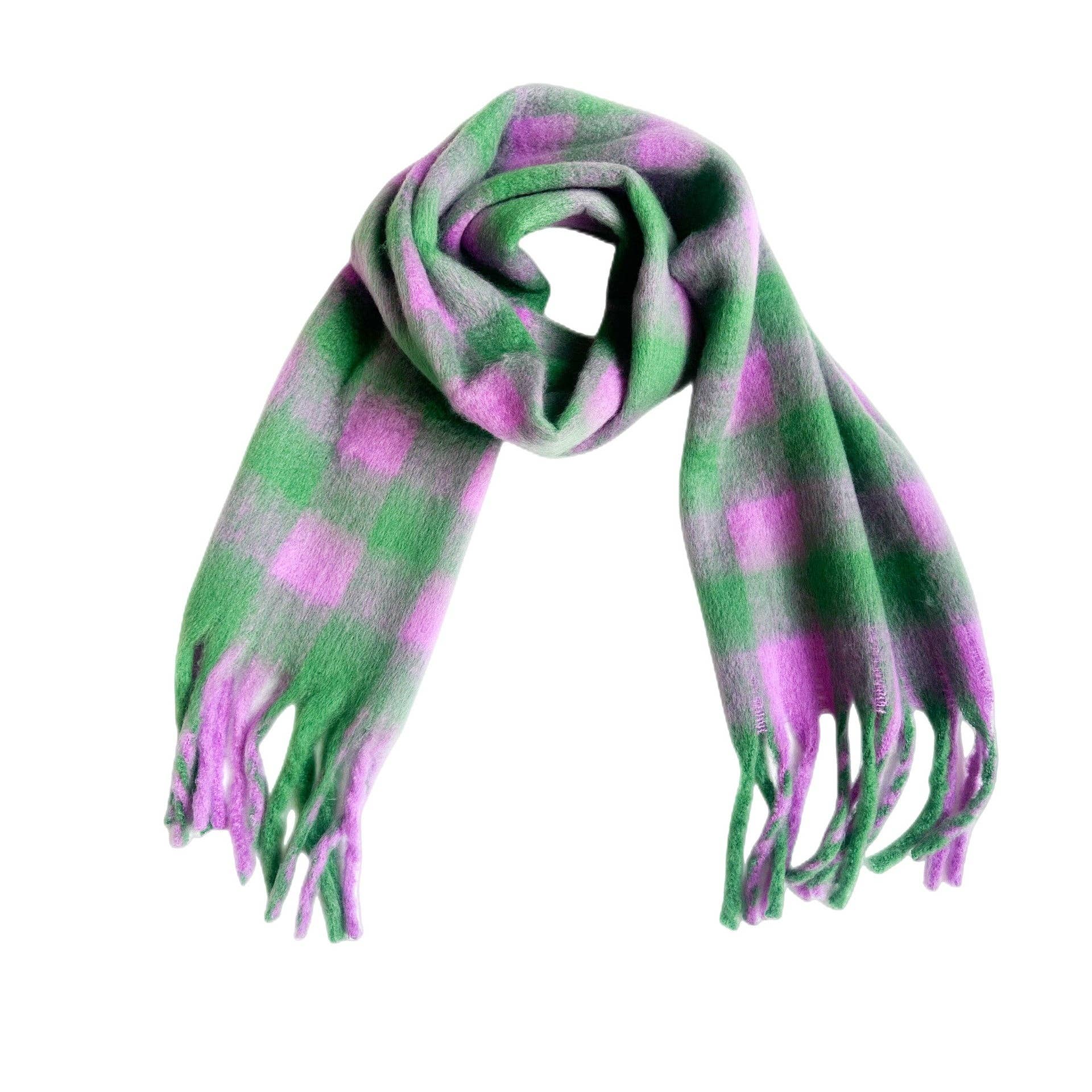 Tassel Scarf - Pink/Green