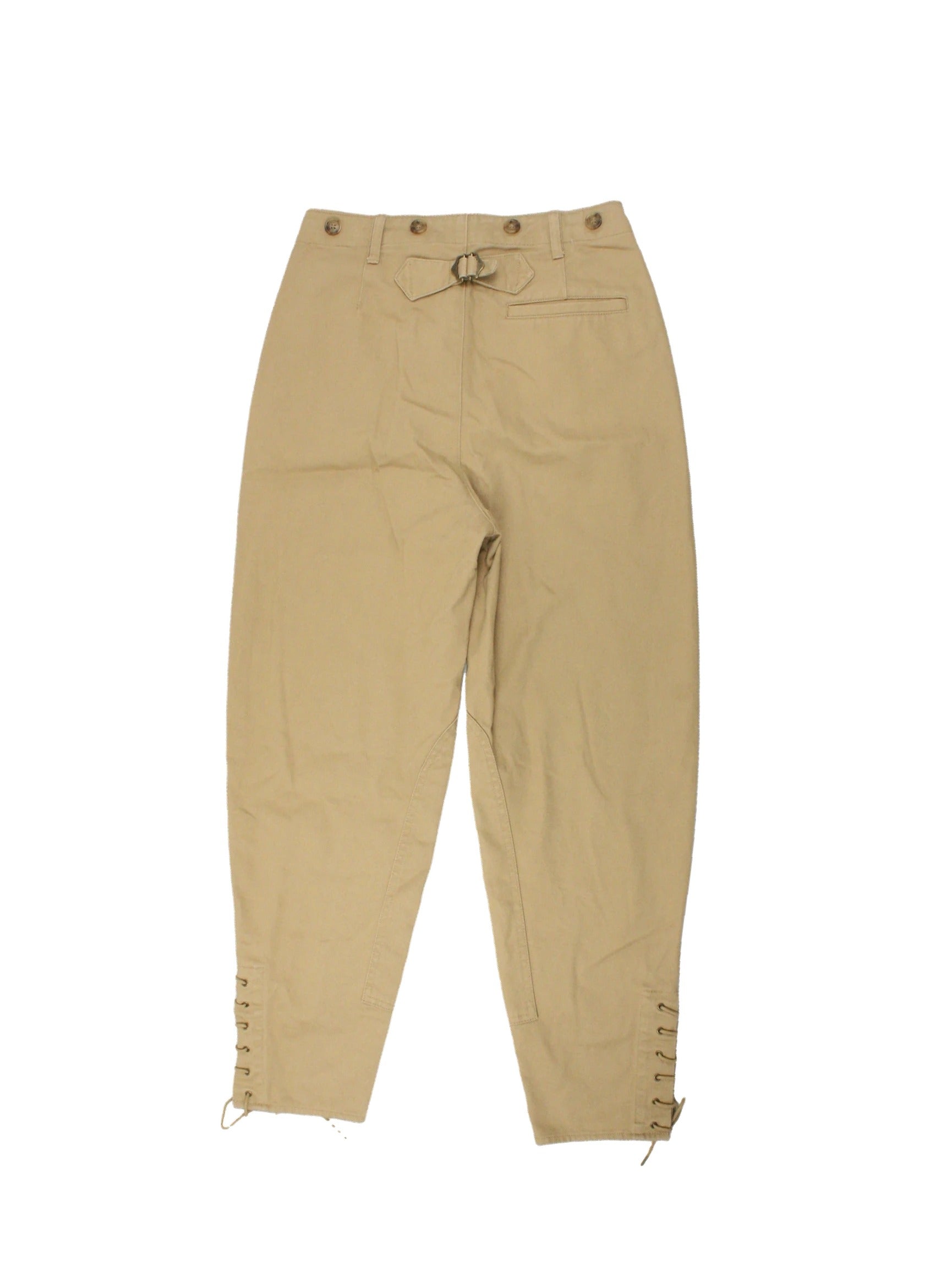 Banana Republic Women's Tan Pants with Buttons, Hem Ties, High-Waist – Size W28