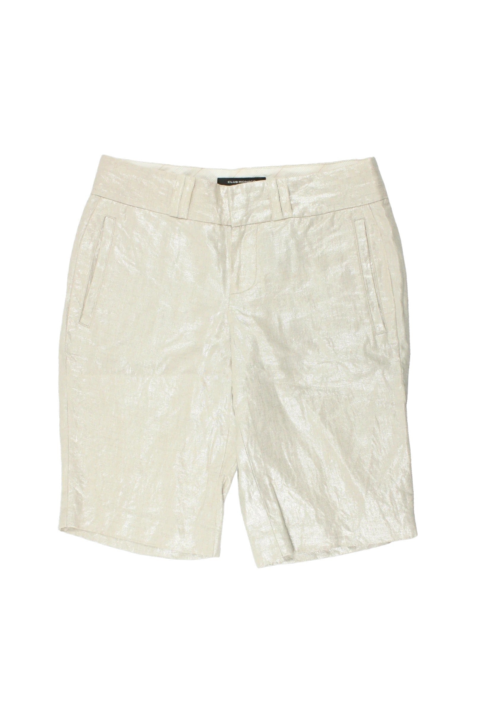 Club Monaco Women's Tan Shorts with Long, Low-Waist, Sparkle – Size W28