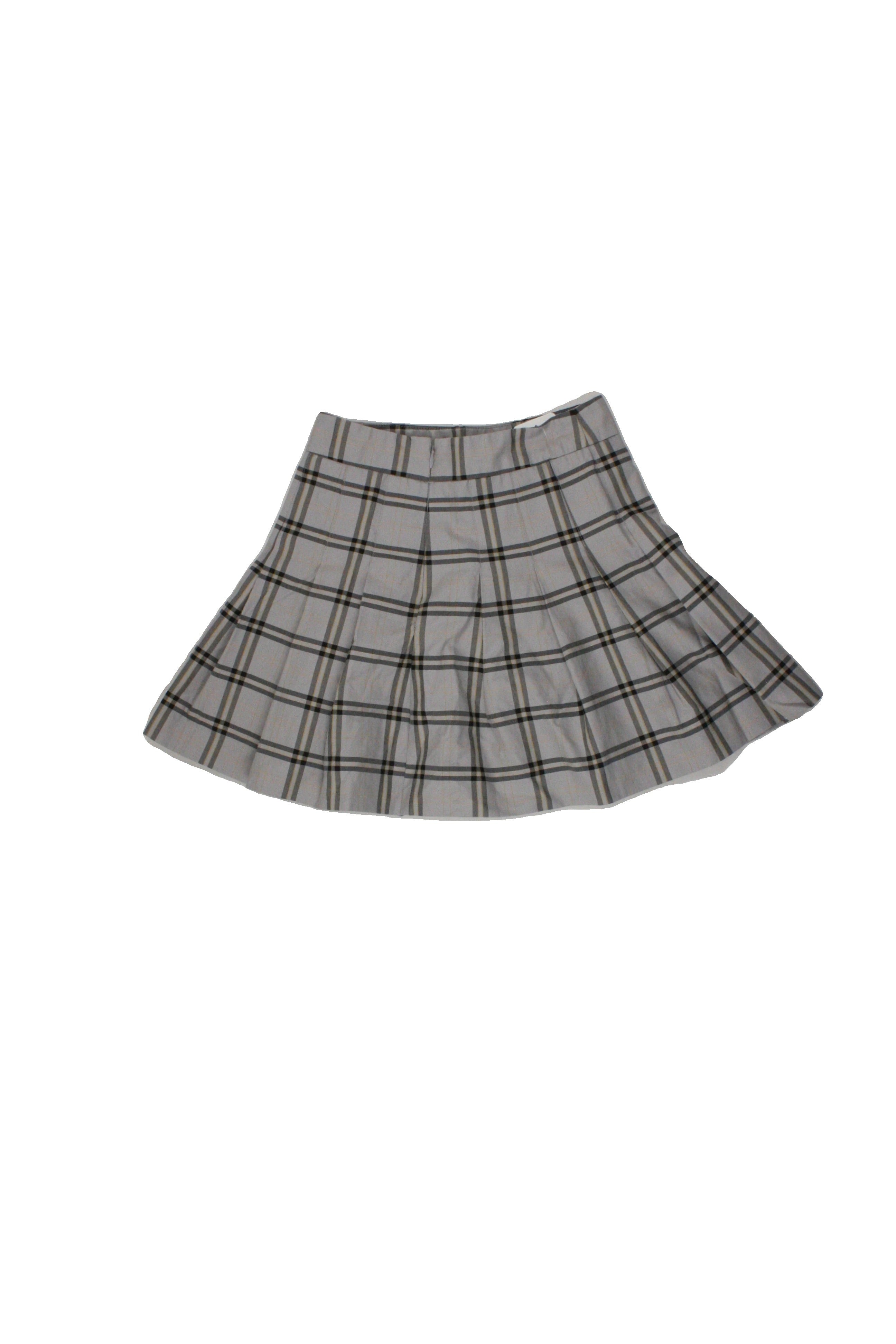 Sunday Best Women's Gray/Black/Yellow Skirt with Back Zip, Mini, Plaid, Pleated – Size 0