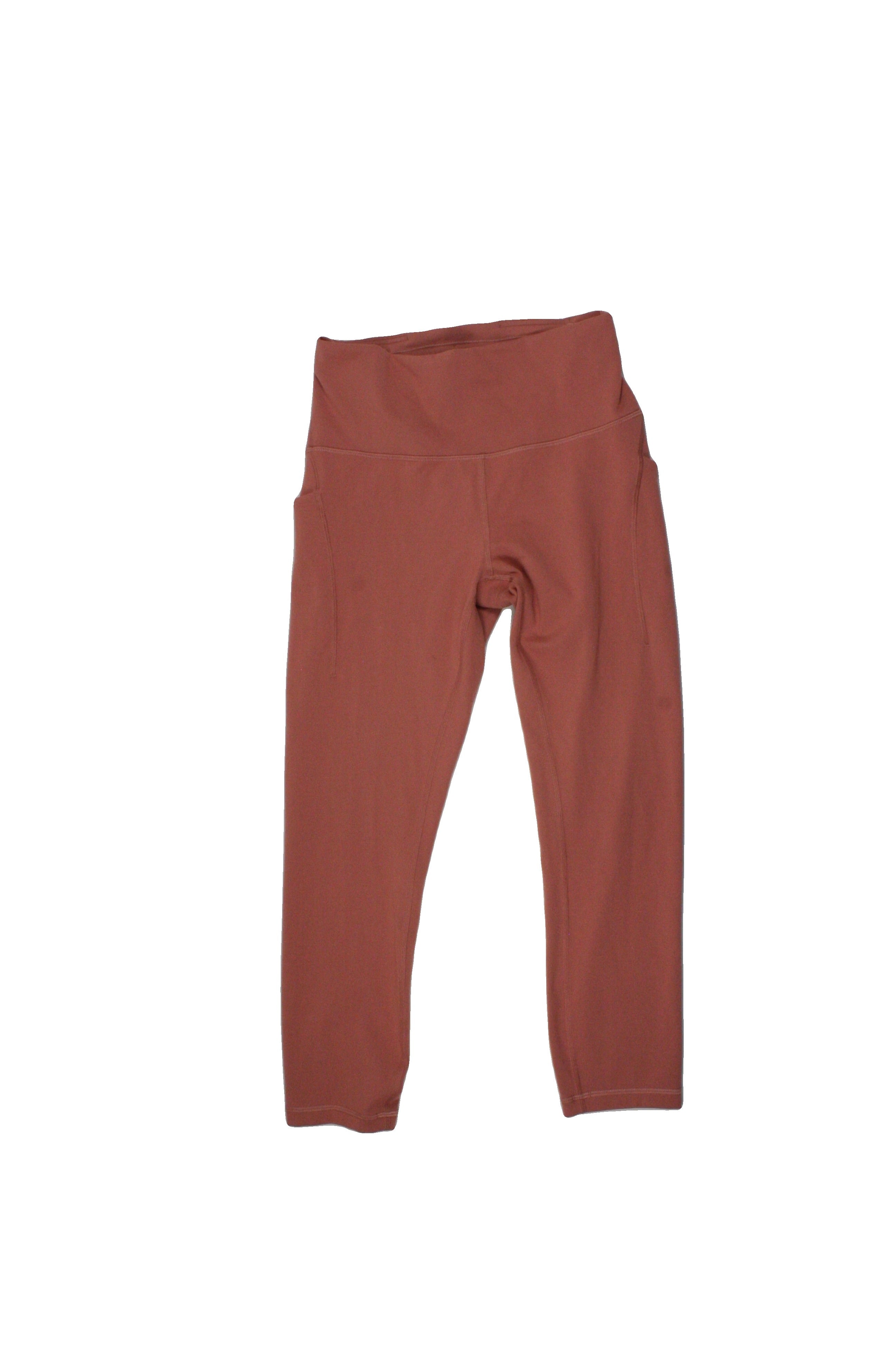 Lululemon Women's Salmon Leggings with 2 Pockets, High-Waist, Front Seams – Size 8