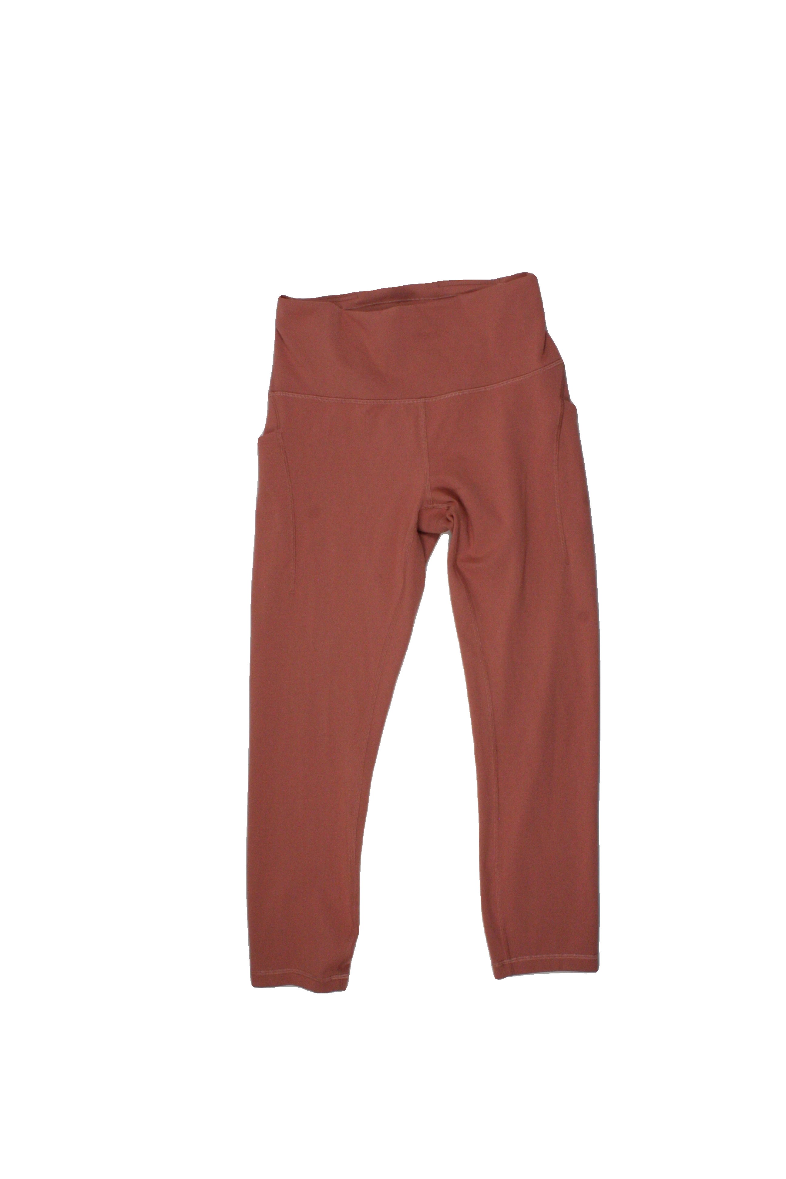Lululemon Women's Salmon Leggings with 2 Pockets, High-Waist, Front Seams – Size 8