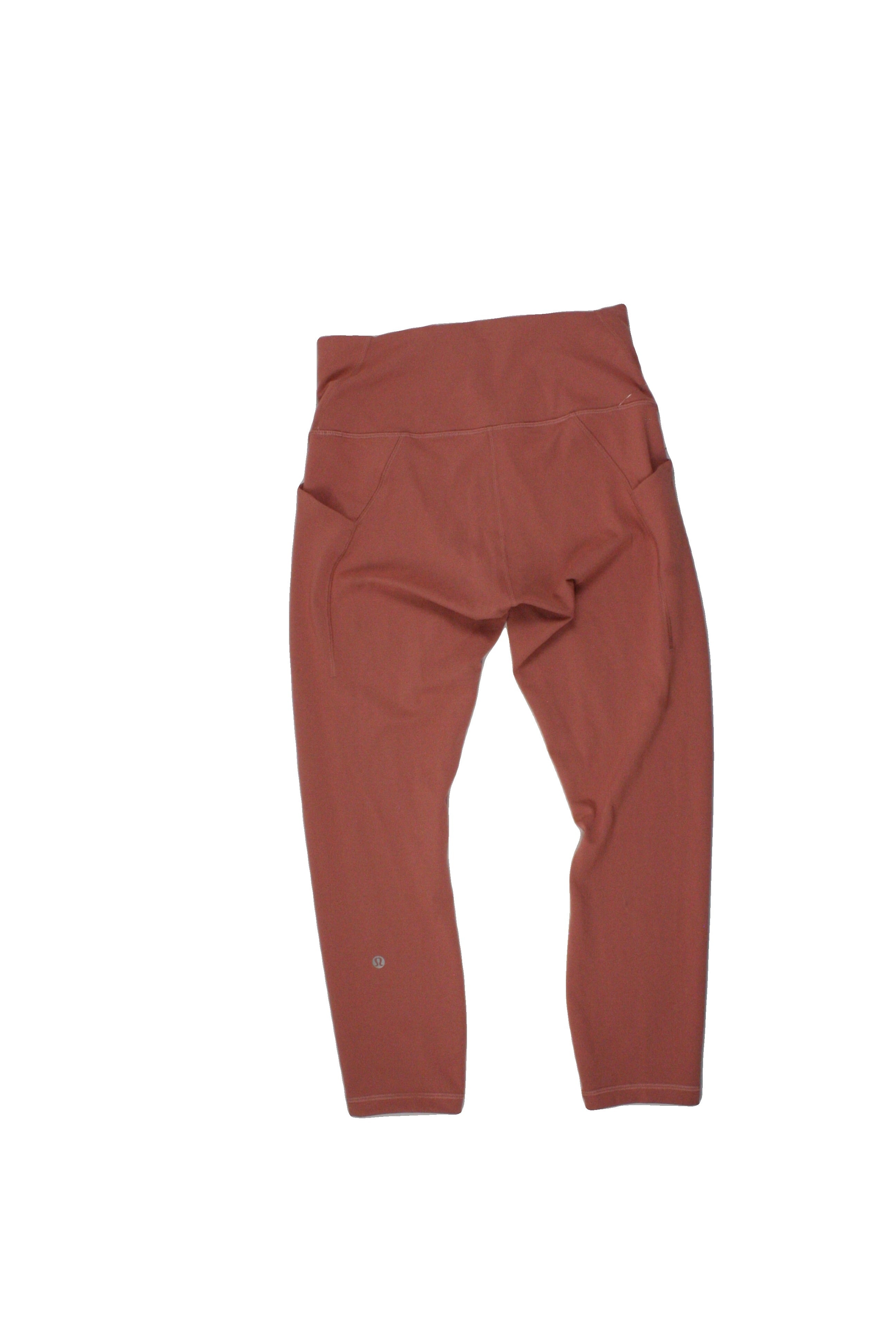 Lululemon Women's Salmon Leggings with 2 Pockets, High-Waist, Front Seams – Size 8