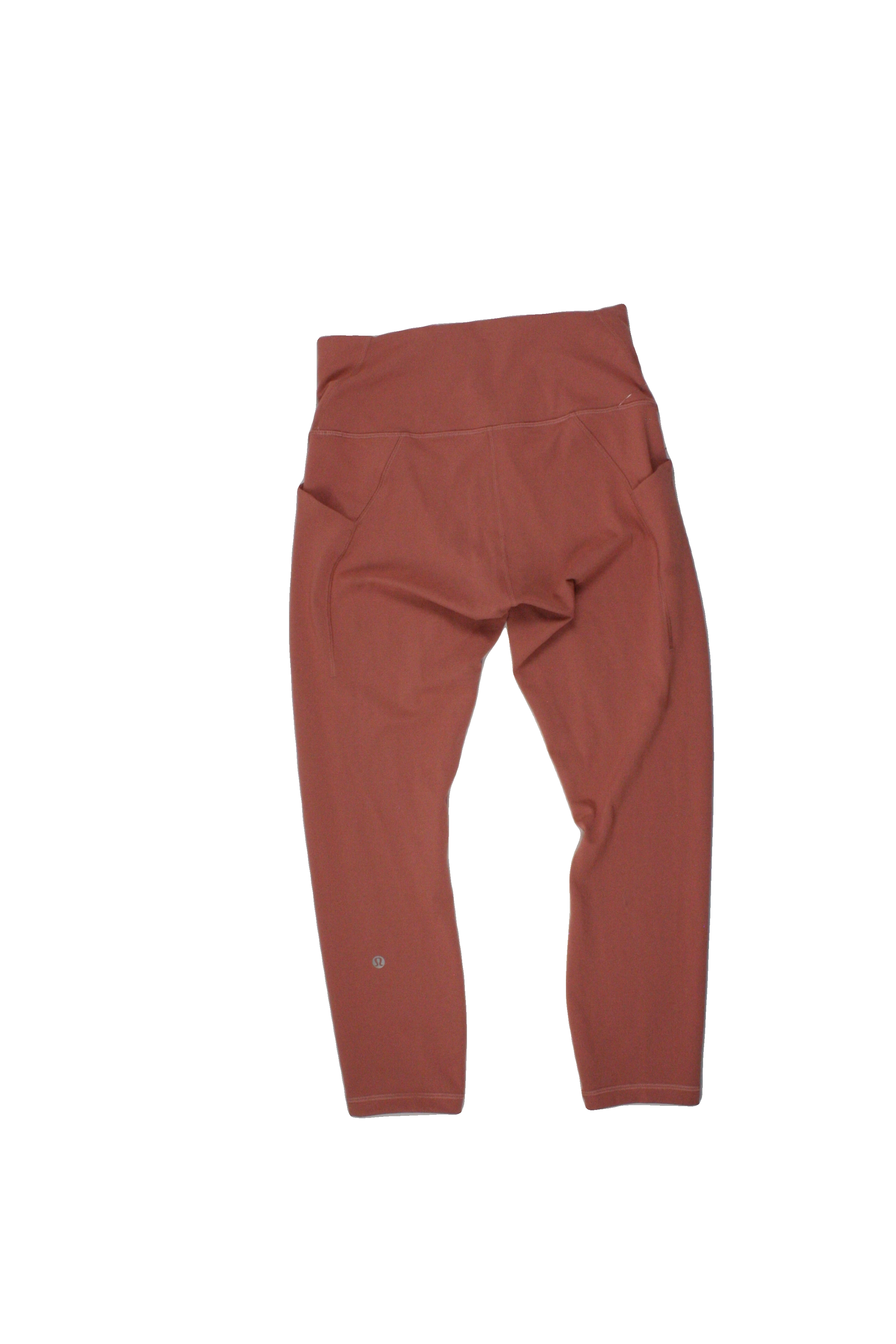 Lululemon Women's Salmon Leggings with 2 Pockets, High-Waist, Front Seams – Size 8