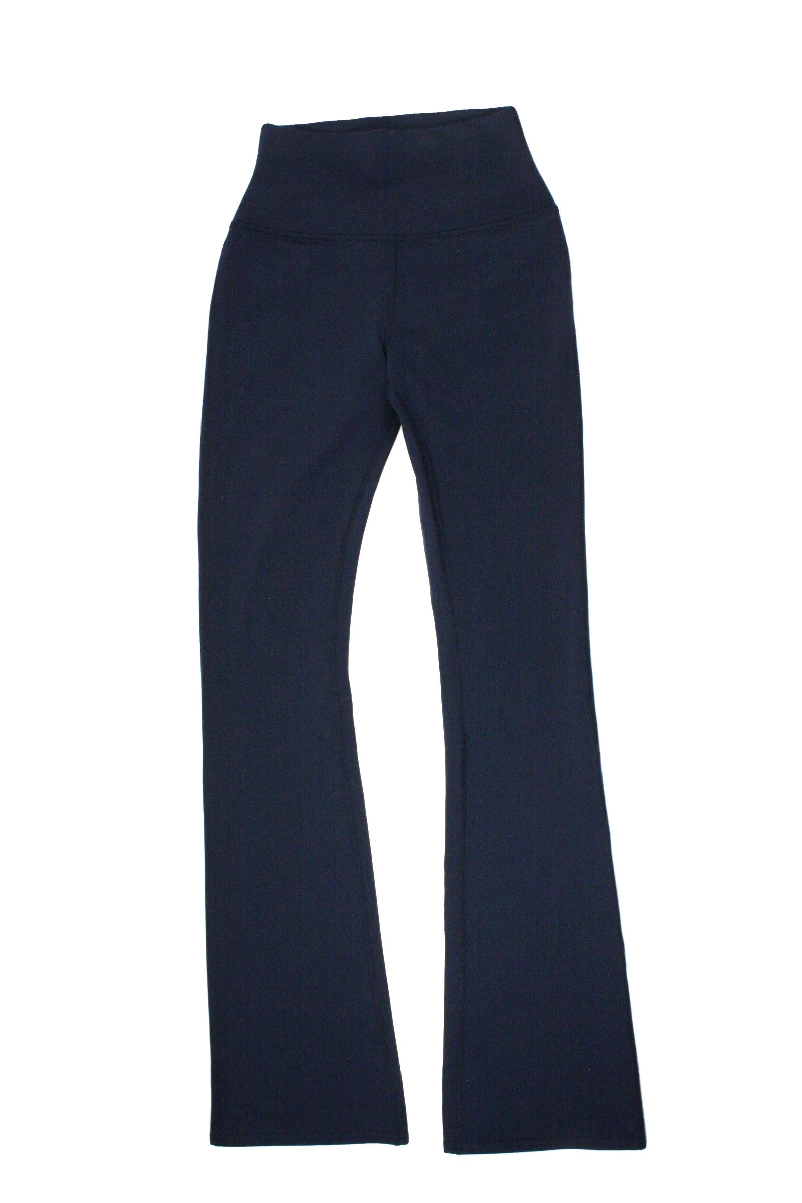Alo Women's Navy Leggings with Back Leg Logo, Back Logo, Flared, Stretch – Size W26