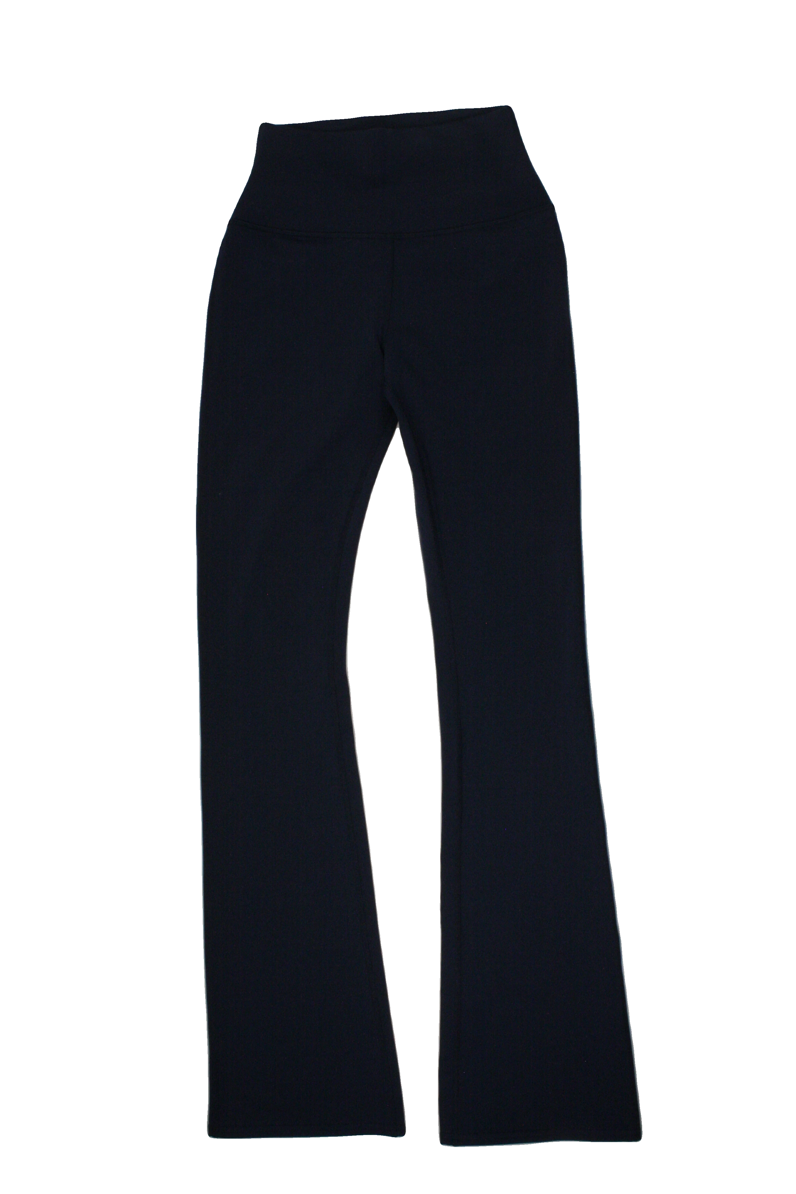 Alo Women's Navy Leggings with Back Leg Logo, Back Logo, Flared, Stretch – Size W26