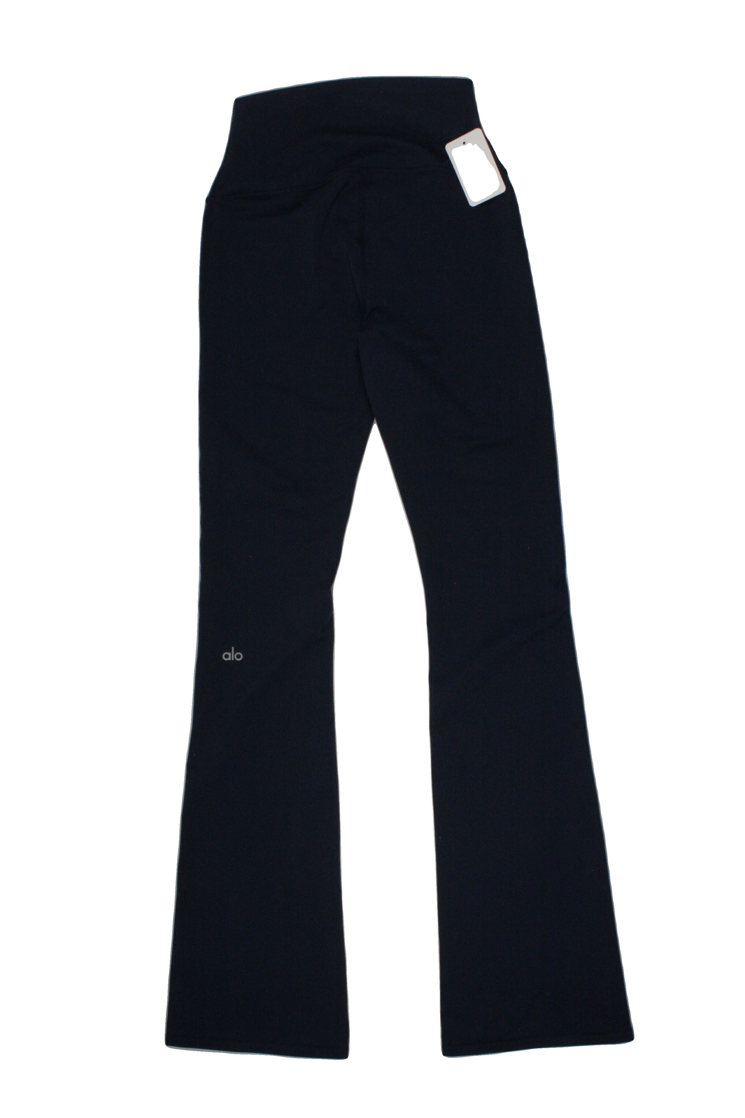Alo Women's Navy Leggings with Back Leg Logo, Back Logo, Flared, Stretch – Size W26