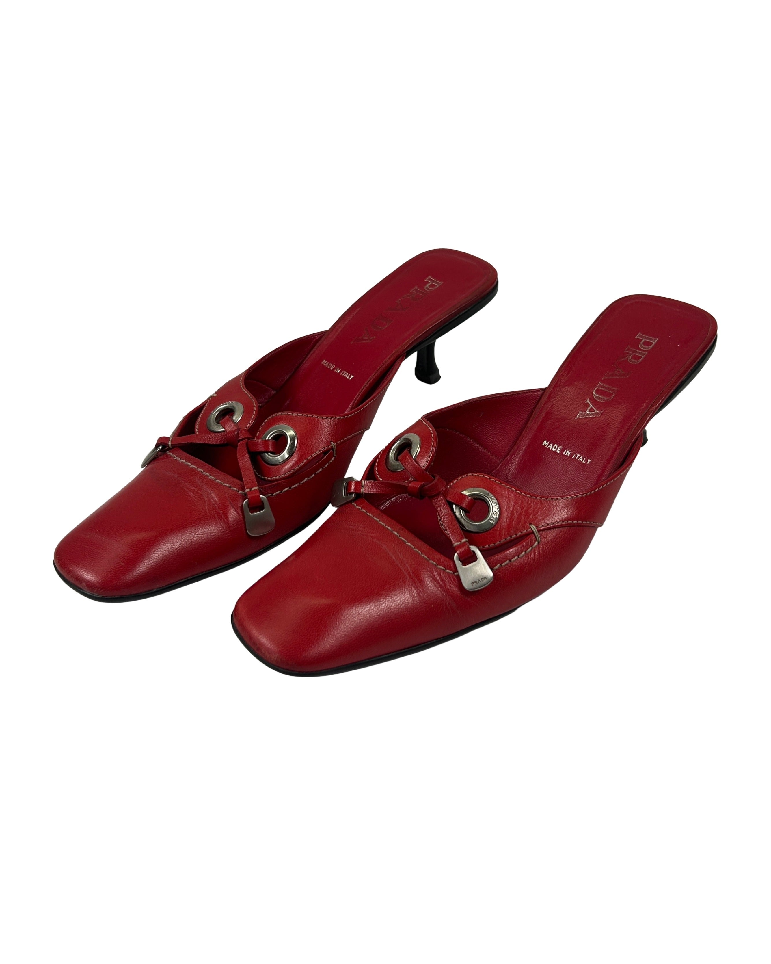 Prada Vintage Kitten Heel Mules