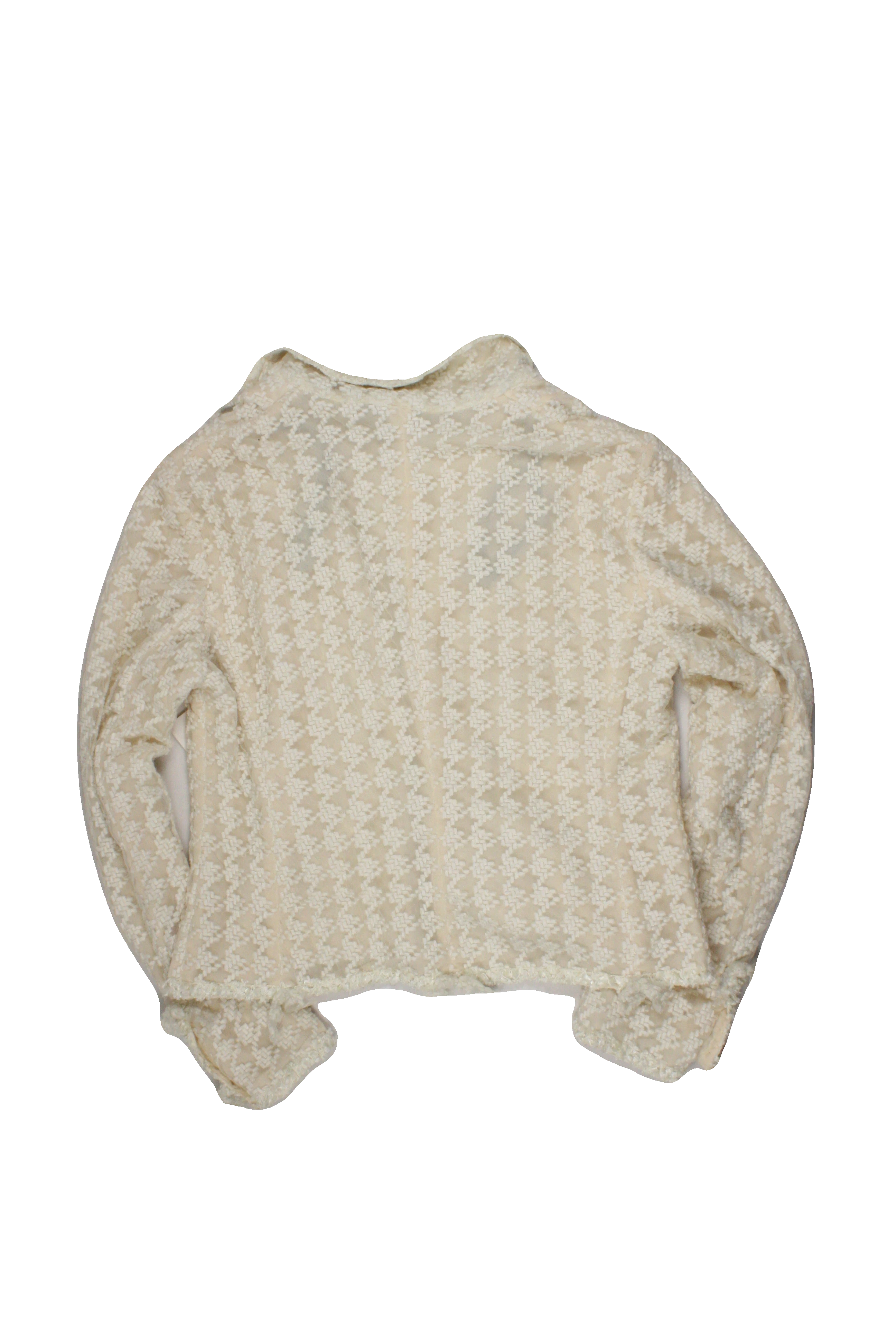 Anne Klein Women's Cream/Beige Long Sleeve Jacket with Silk, Bow Trim – Size 6