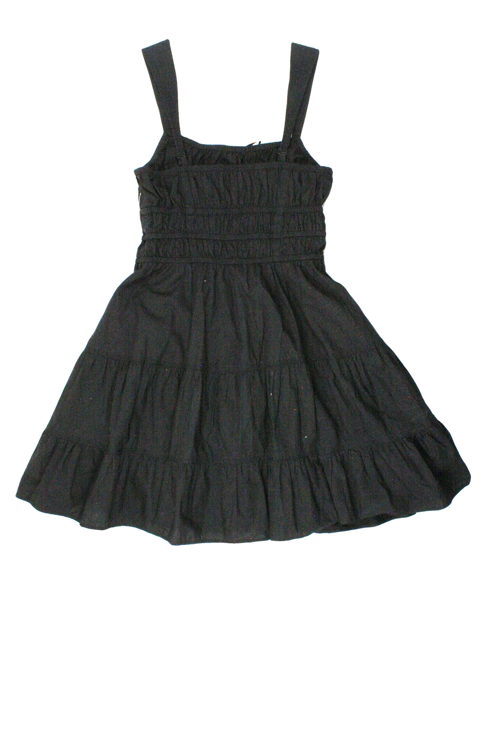 Sunday Best Women's Black Sleeveless Dress with Front Tie, Elastic Detail, Gathers – Size S