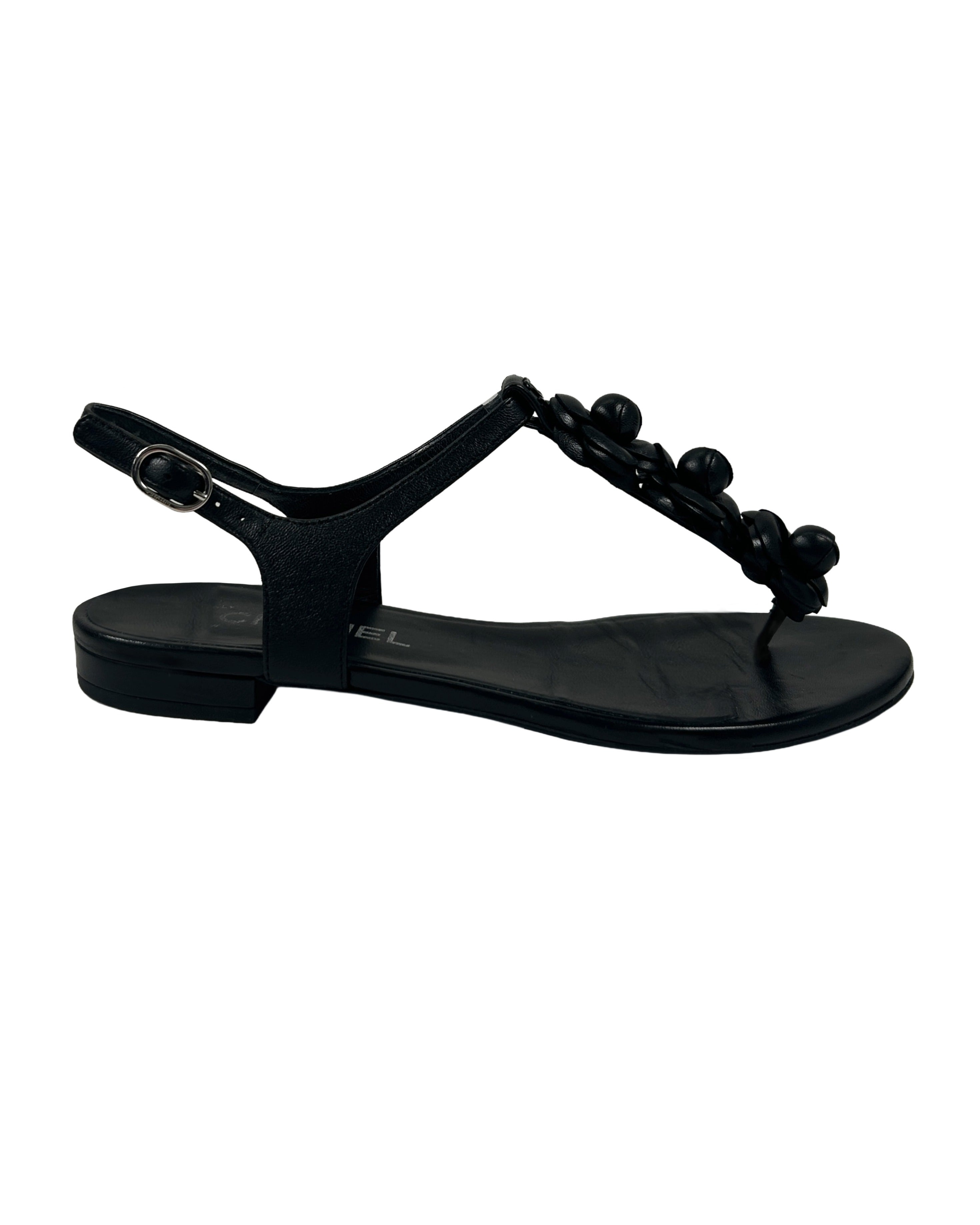 Chanel Size 37 Camellia Thong Sandals
