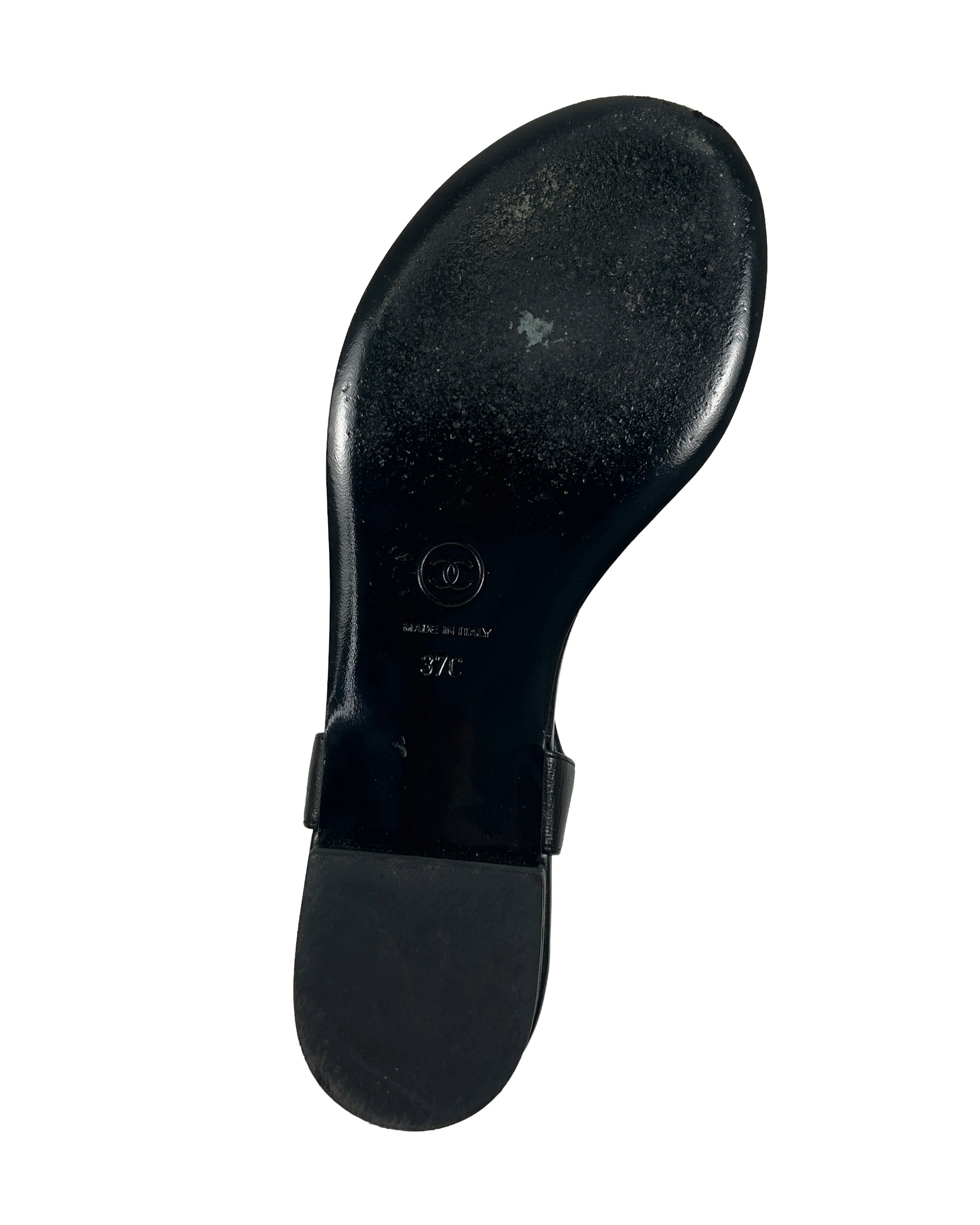 Chanel Size 37 Camellia Thong Sandals