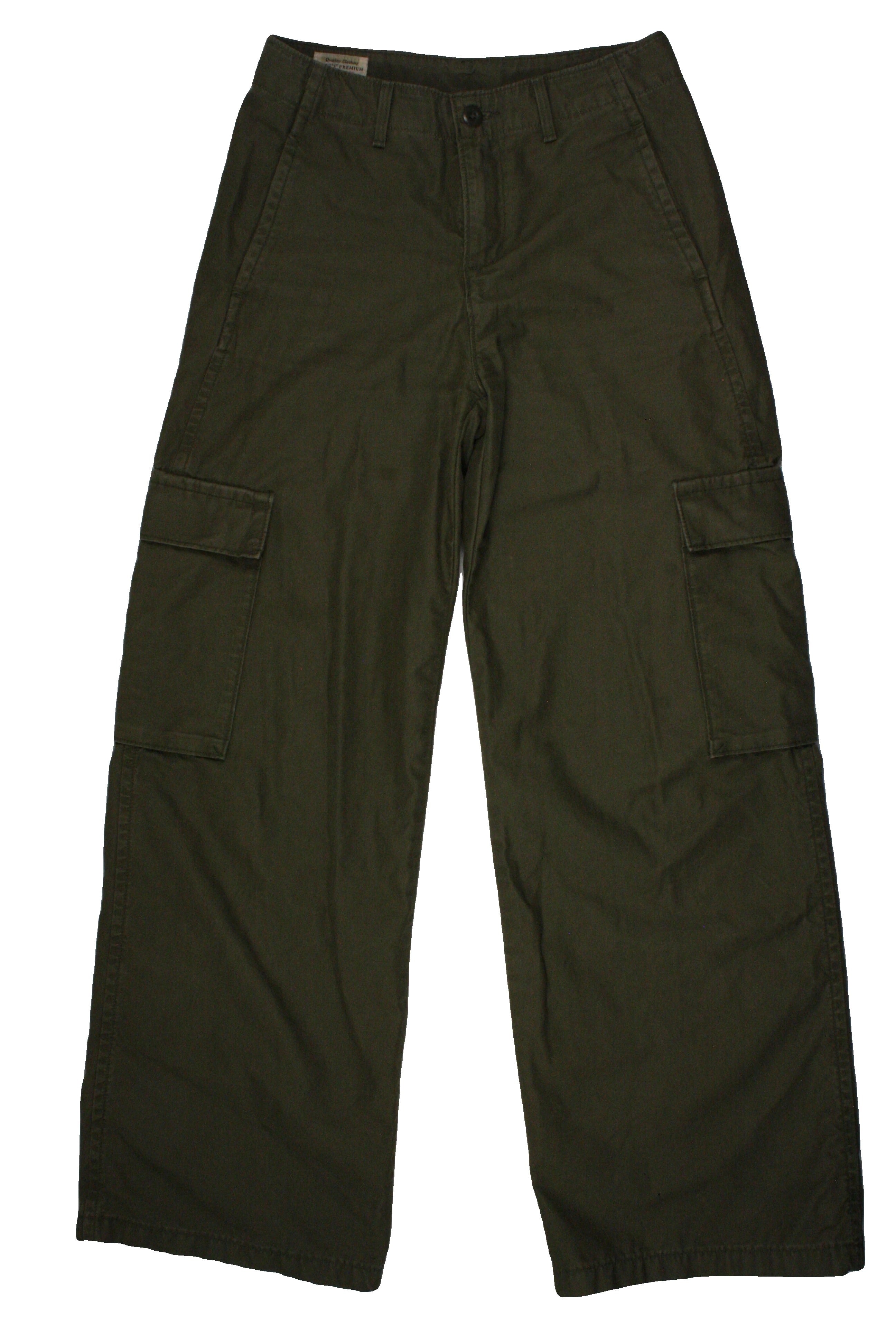 Levi's Women's Olive Pants with Cargo, 6 Pockets, High-Rise, Wide-Leg – Size W23