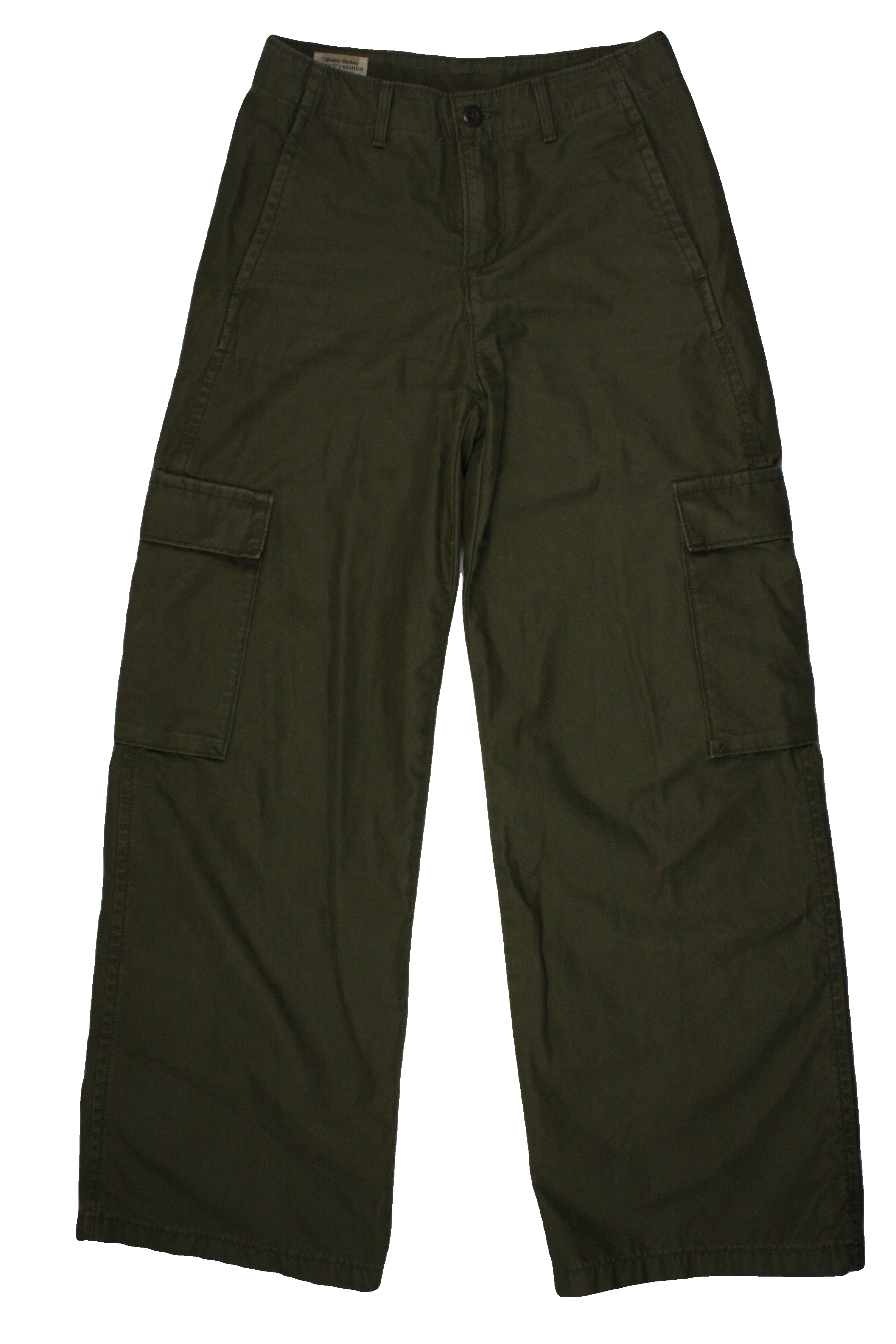 Levi's Women's Olive Pants with Cargo, 6 Pockets, High-Rise, Wide-Leg – Size W23