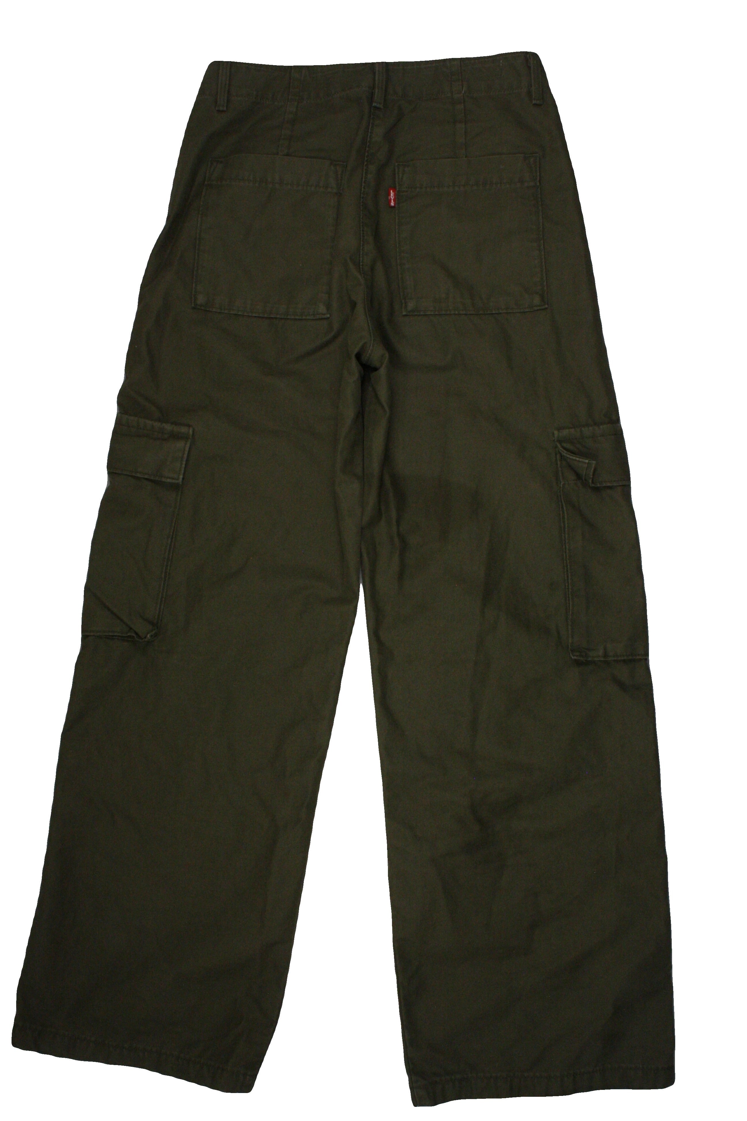 Levi's Women's Olive Pants with Cargo, 6 Pockets, High-Rise, Wide-Leg – Size W23