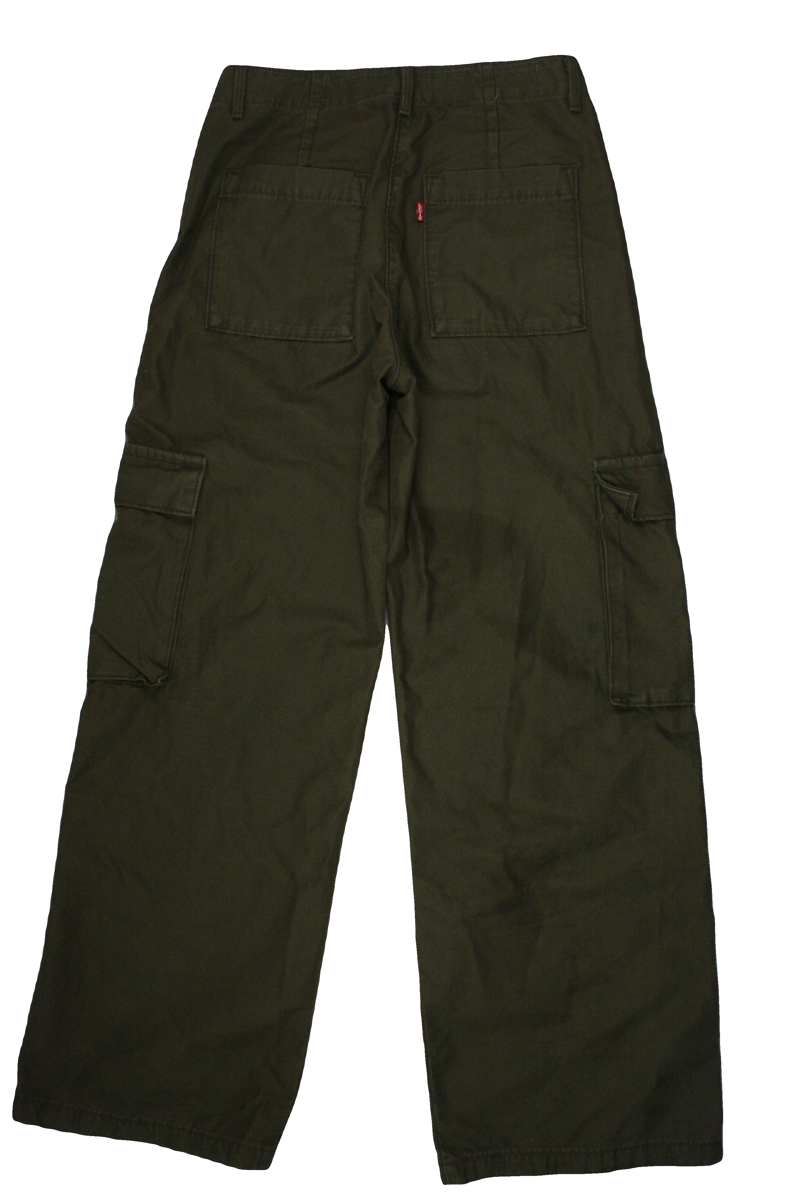 Levi's Women's Olive Pants with Cargo, 6 Pockets, High-Rise, Wide-Leg – Size W23