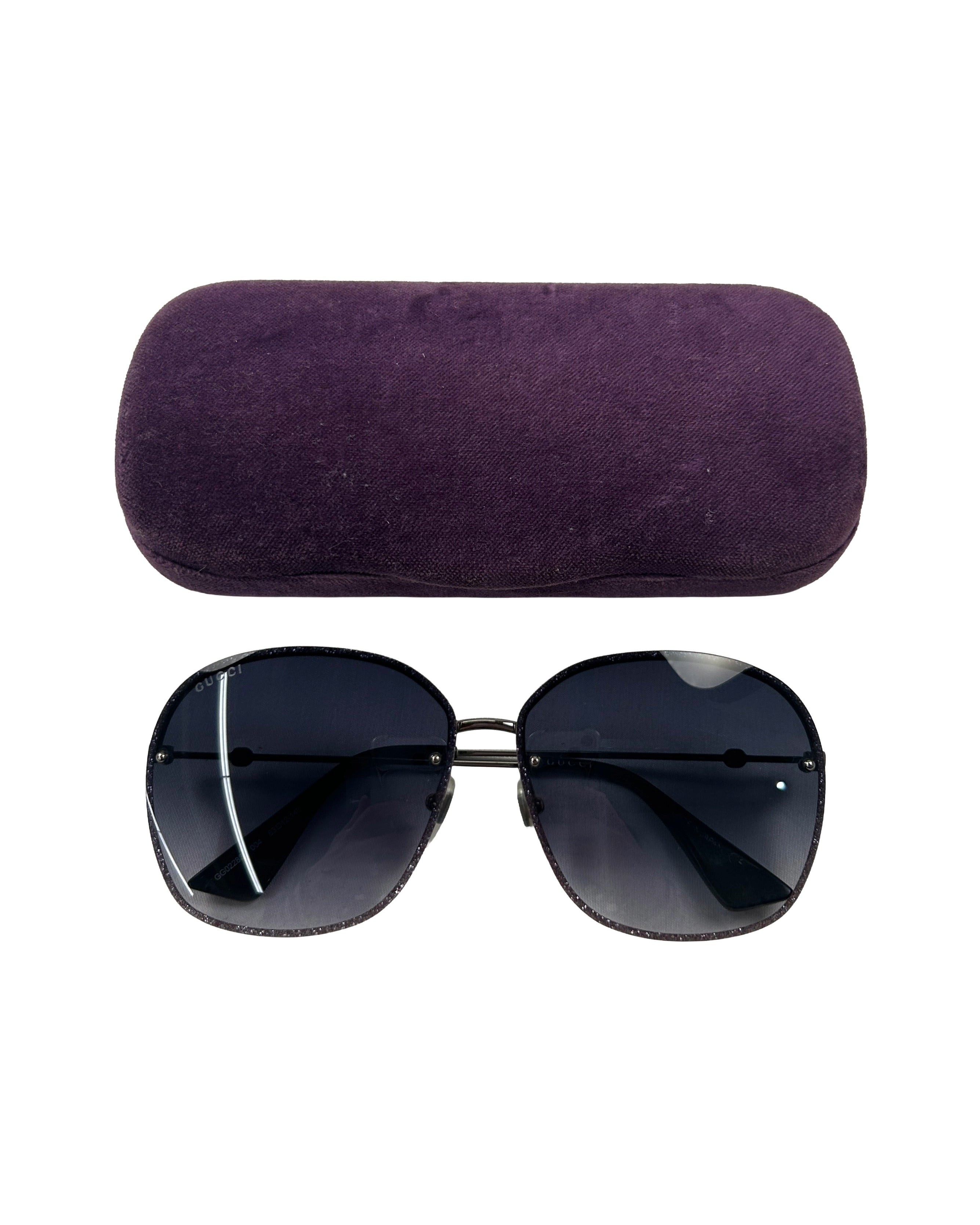 Gucci GG0228S Glitter Frame Sunglasses