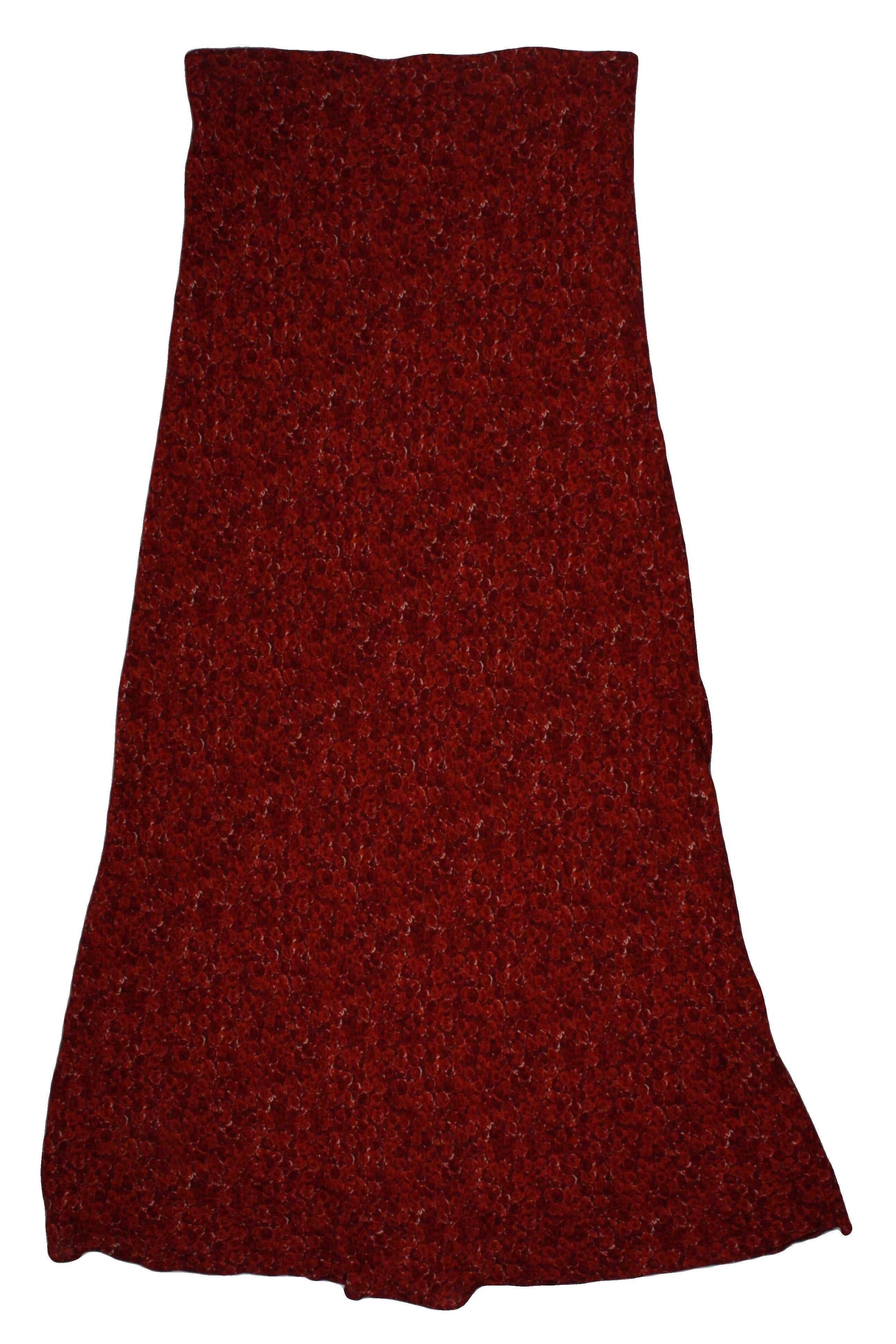 Reformation Designer Women's Red/Maroon/White/Burgundy Skirt with Double Layer, Elastic Waist, Maxi, Rose Pattern – Size W30