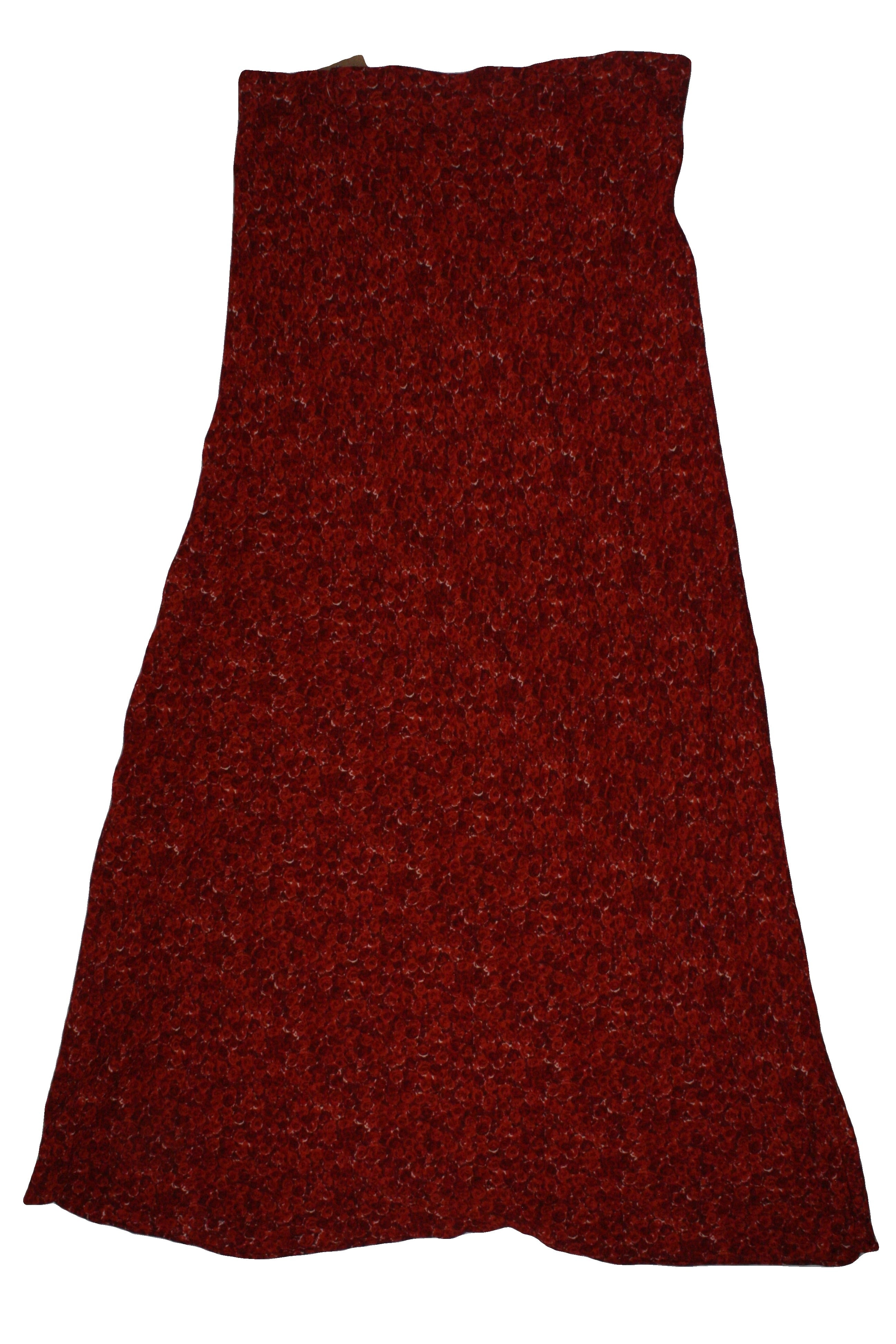 Reformation Designer Women's Red/Maroon/White/Burgundy Skirt with Double Layer, Elastic Waist, Maxi, Rose Pattern – Size W30