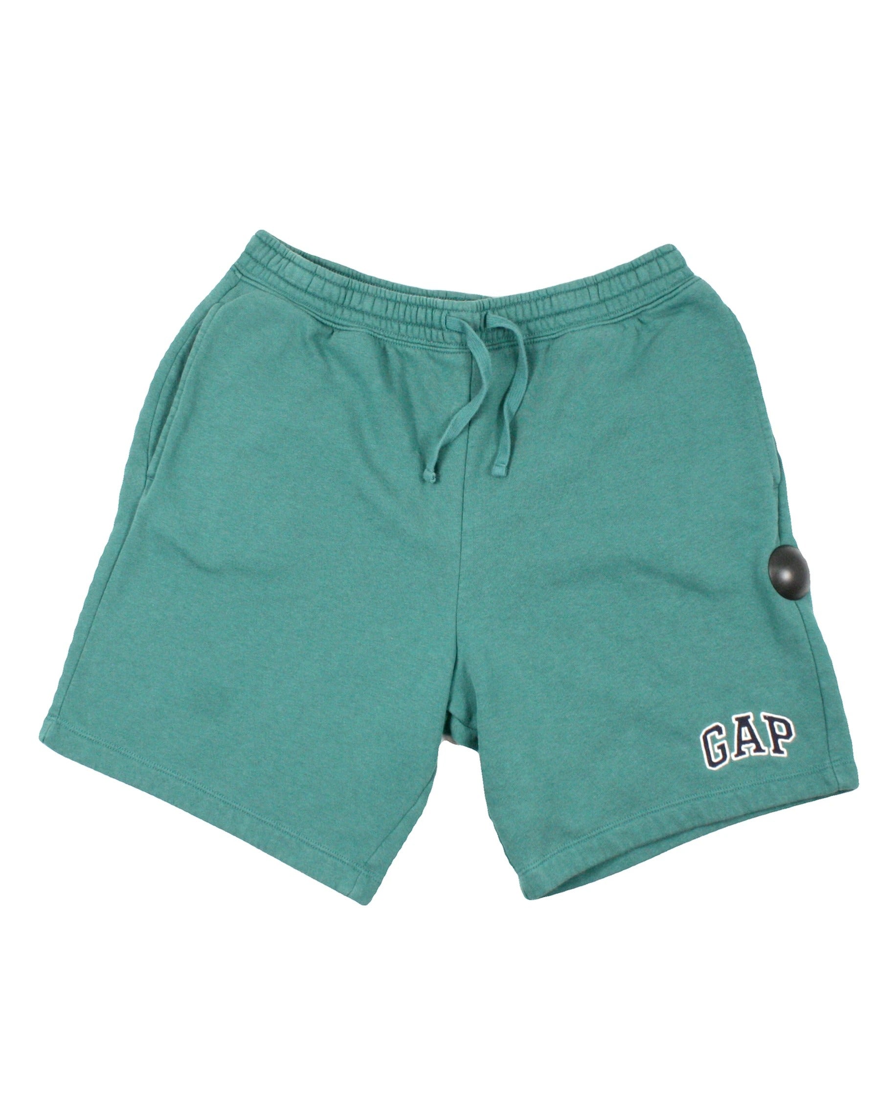 Gap Women's Green Shorts with Drawstring Waist, Two Pockets, Embroidered Logo – Size W29