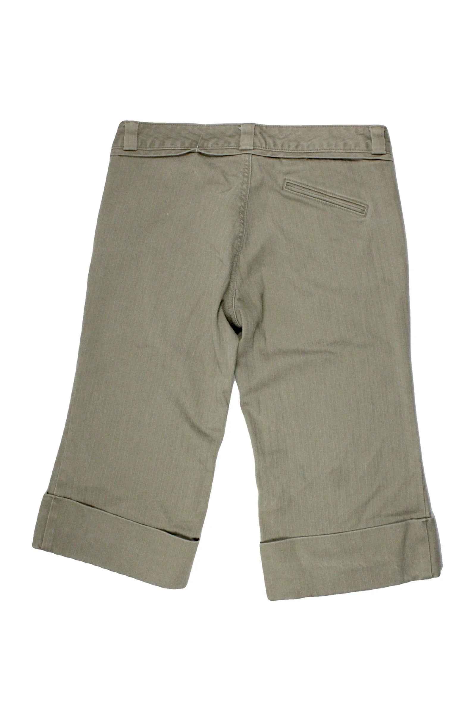 Gap Women's Olive Pants with Wide Leg, Cuff Hem, Low Waist – Size W32 | As-Is