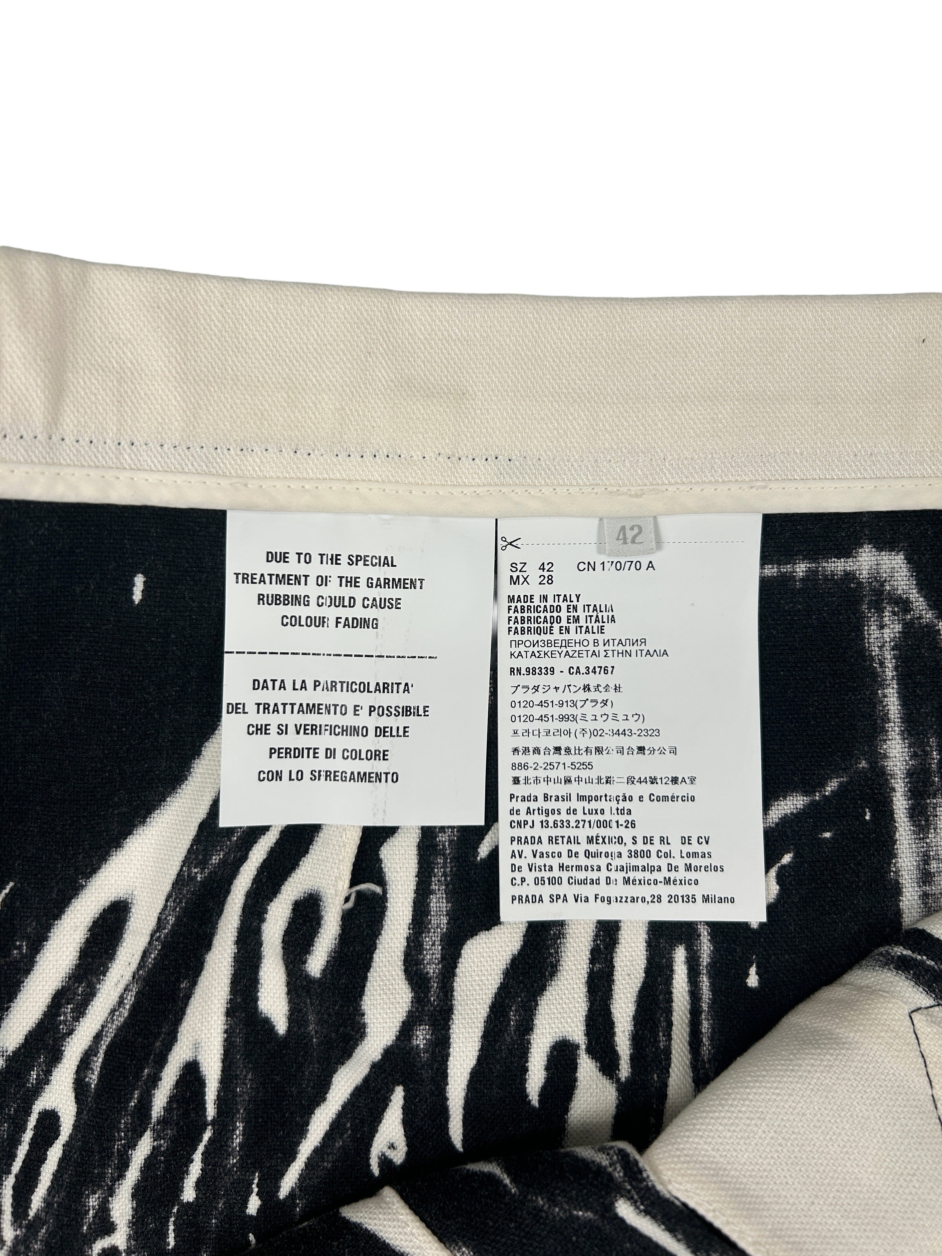 Prada Size 28" Resist Dyed Pencil Skirt