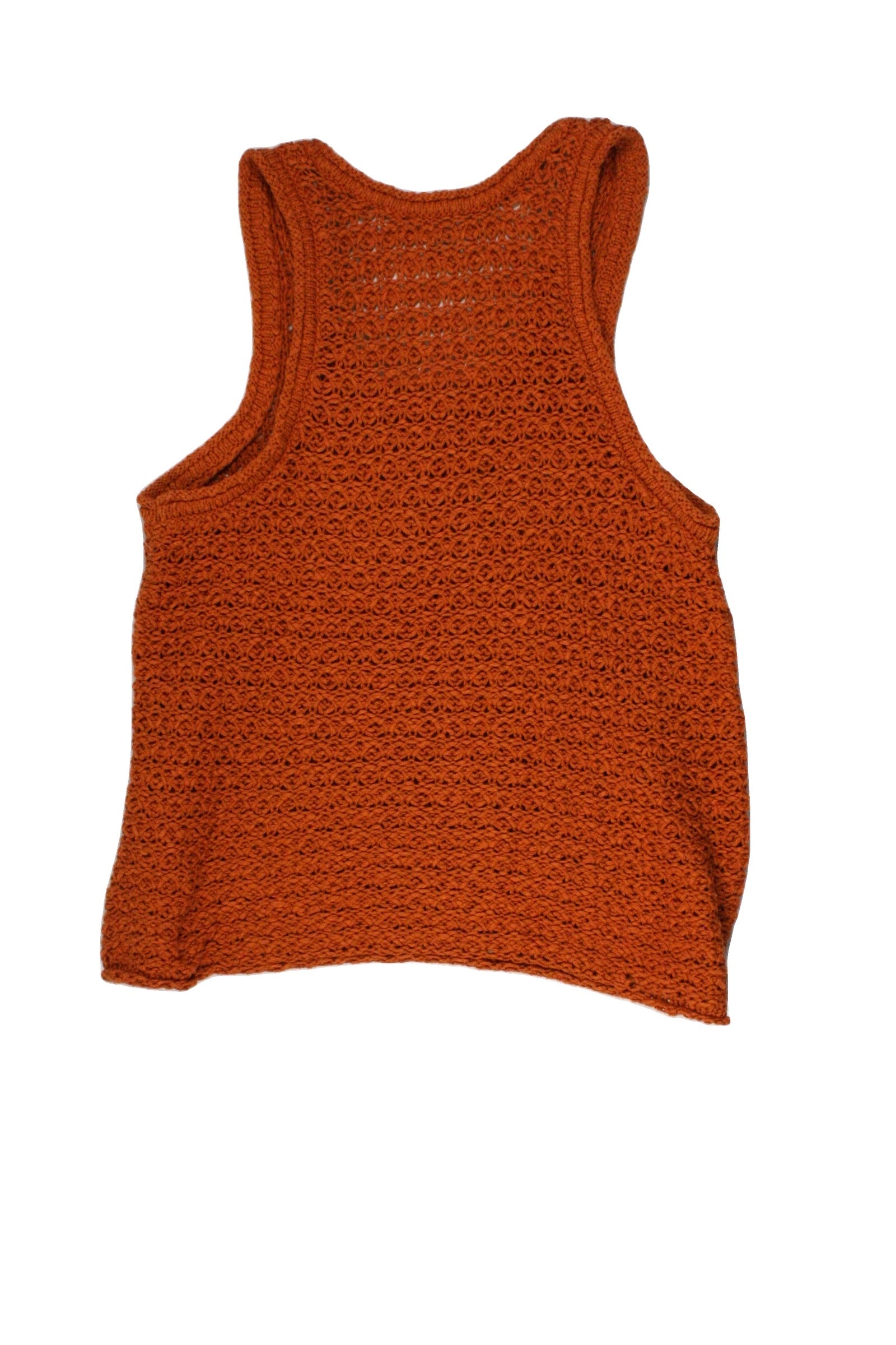 Aerie Women's Orange Racerback Sleeveless Round Neck Top with Crochet – Size M