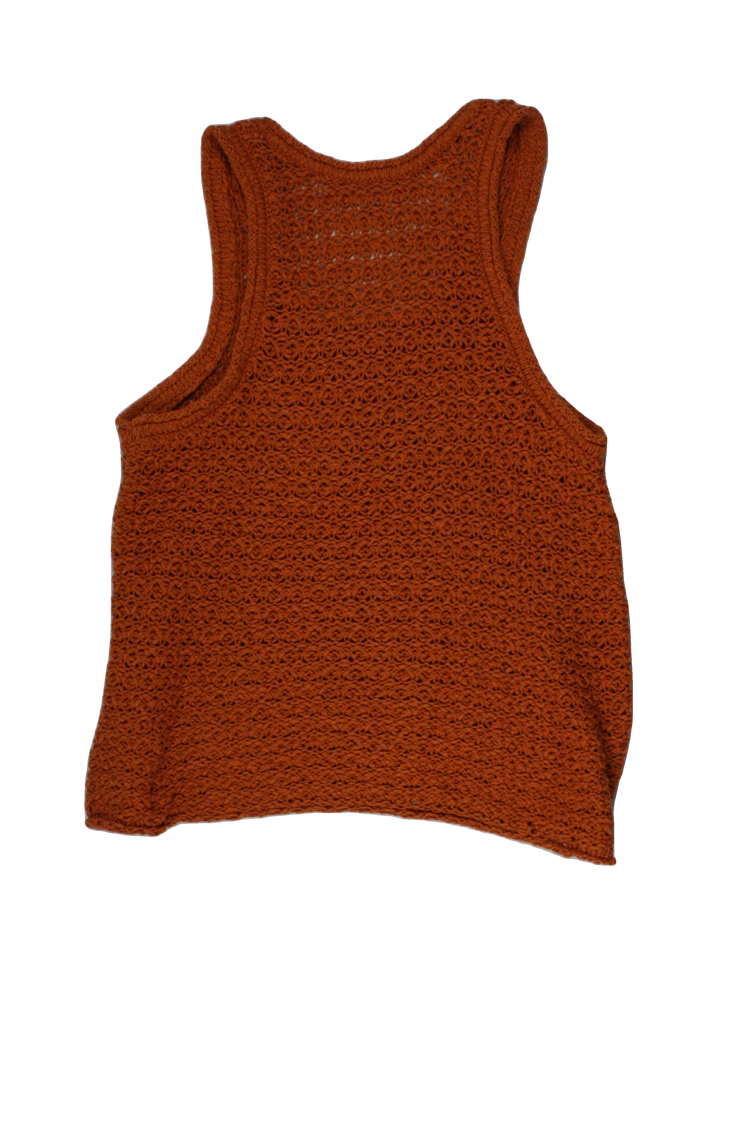 Aerie Women's Orange Racerback Sleeveless Round Neck Top with Crochet – Size M