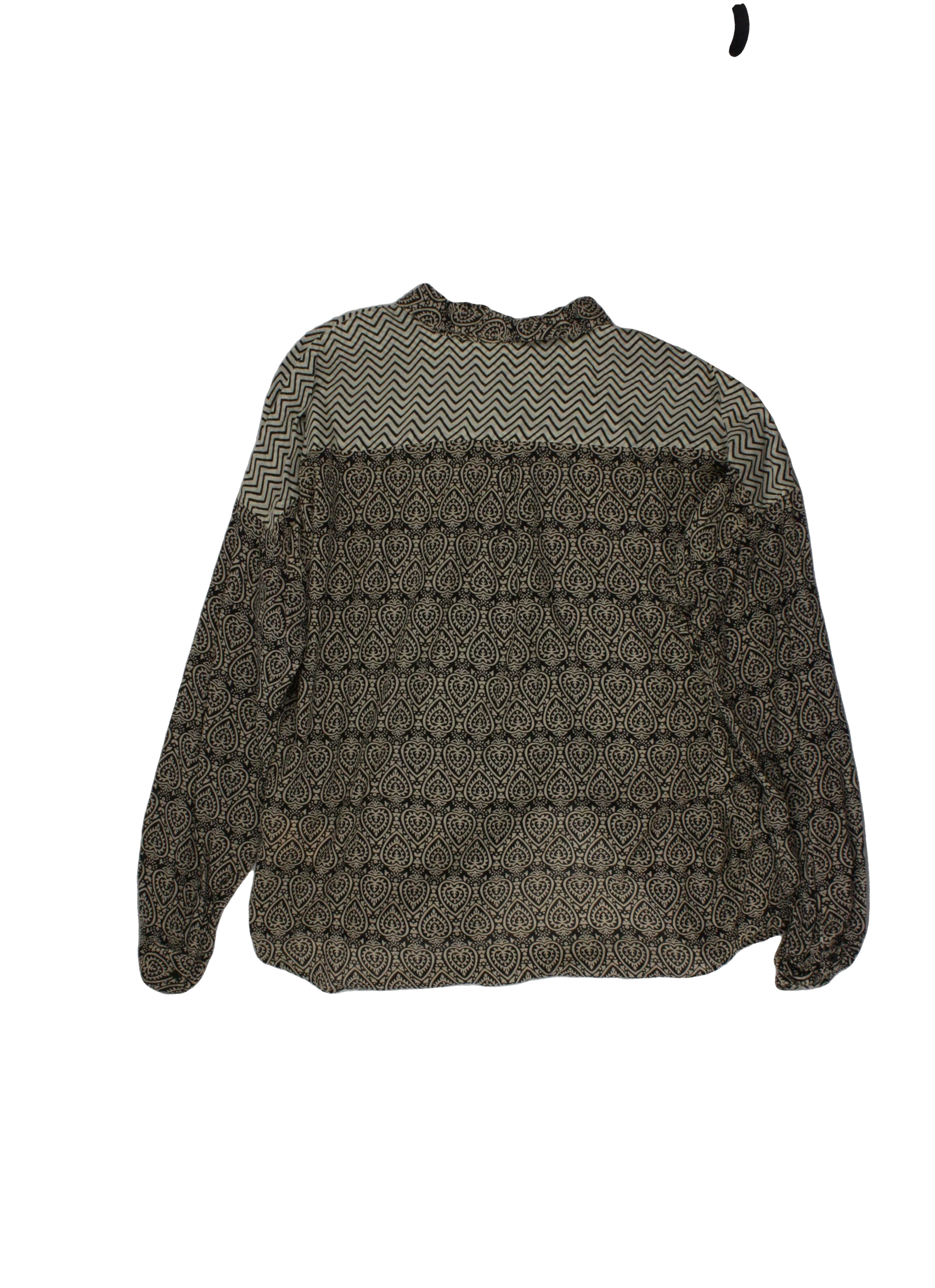 Scotch & Soda Women's Black/Beige Long Sleeve Shirt with Paisley Pattern
