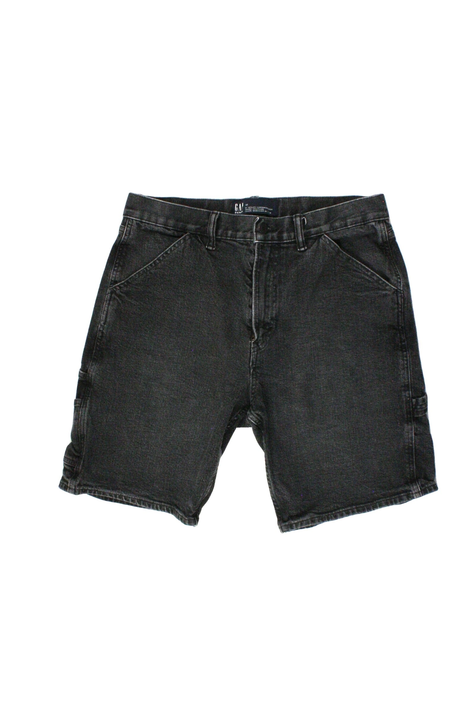 Gap Men's Black Shorts with Denim, Fly Front, Carpenter, Utility – Size W32