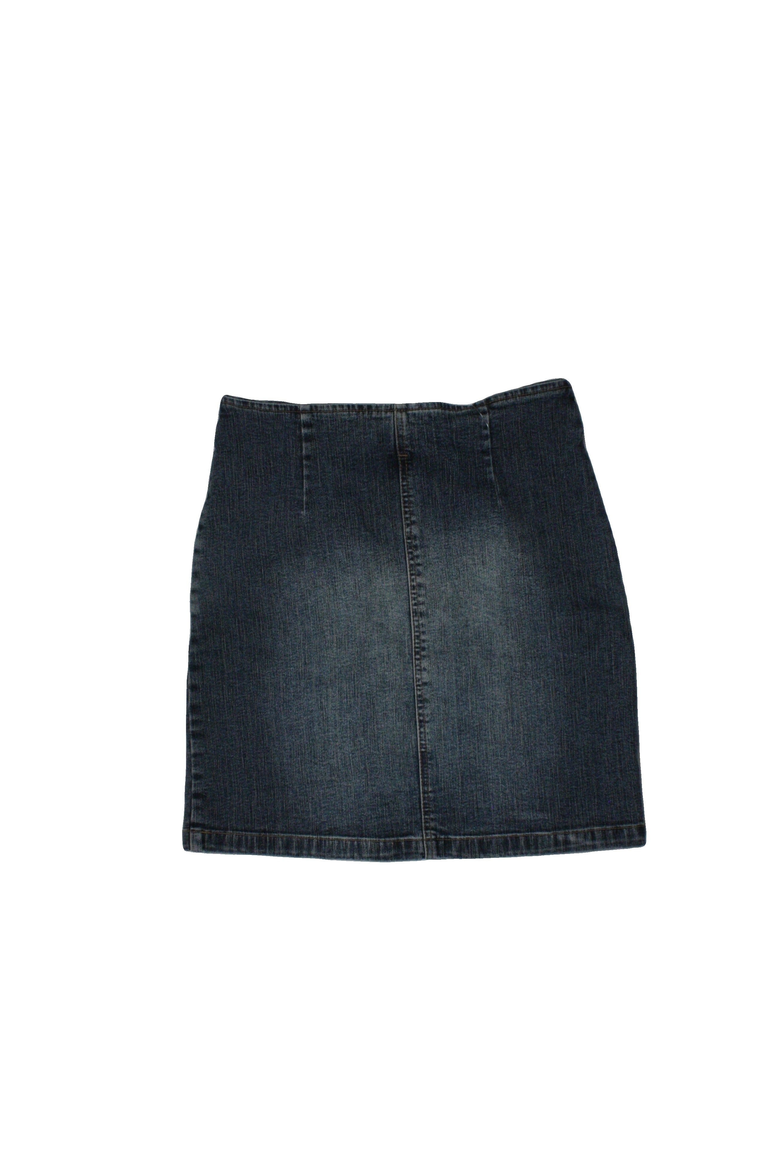 Dynamite Women's Blue/Medium Wash Skirt with Denim, Belted, Mini, Bronze Hardware – Size W26
