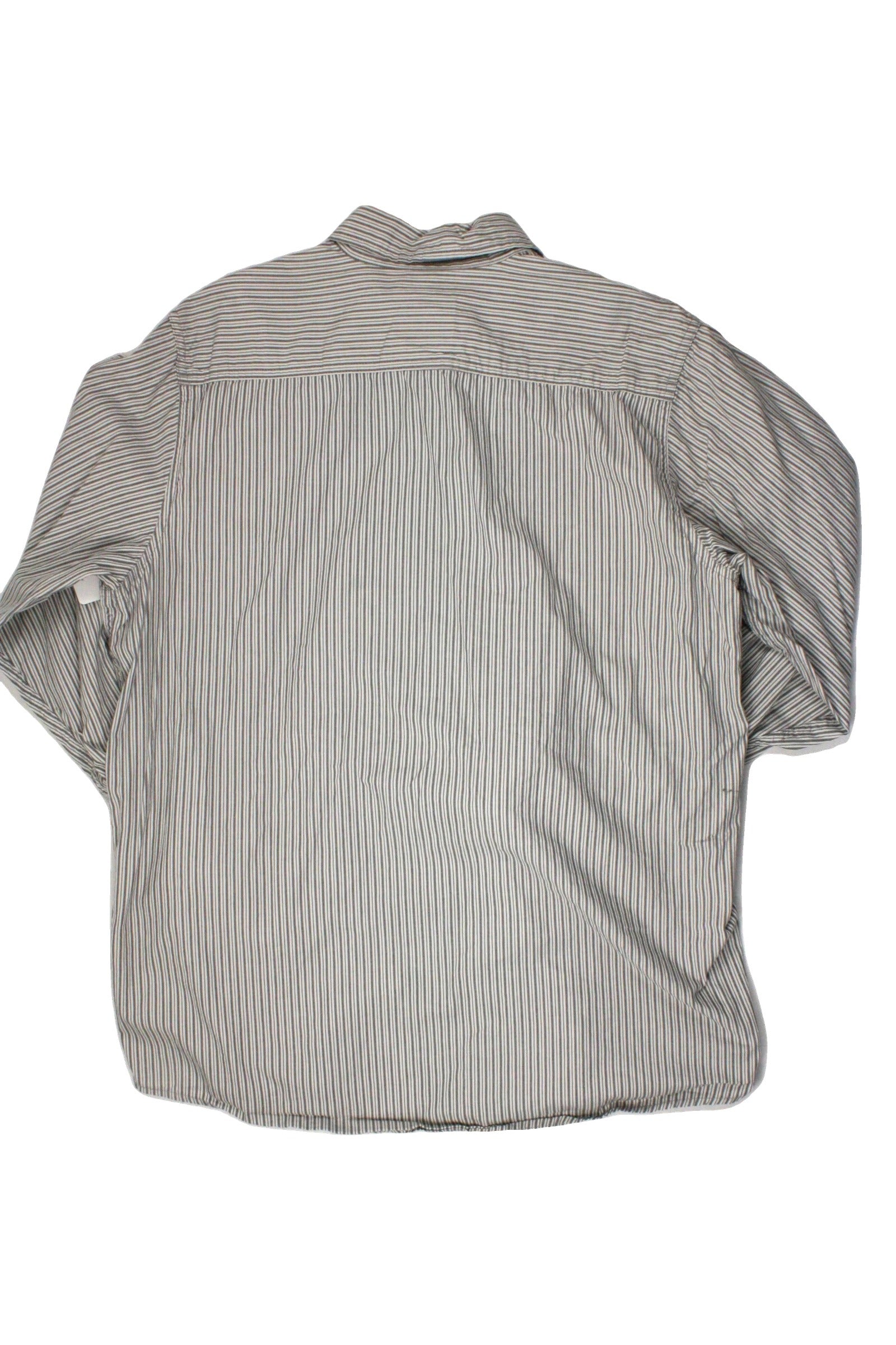 Wrangler Men's White/Gray Long Sleeve Shirt with 1 Pocket, Rounded Hem, Back Yoke – Size L