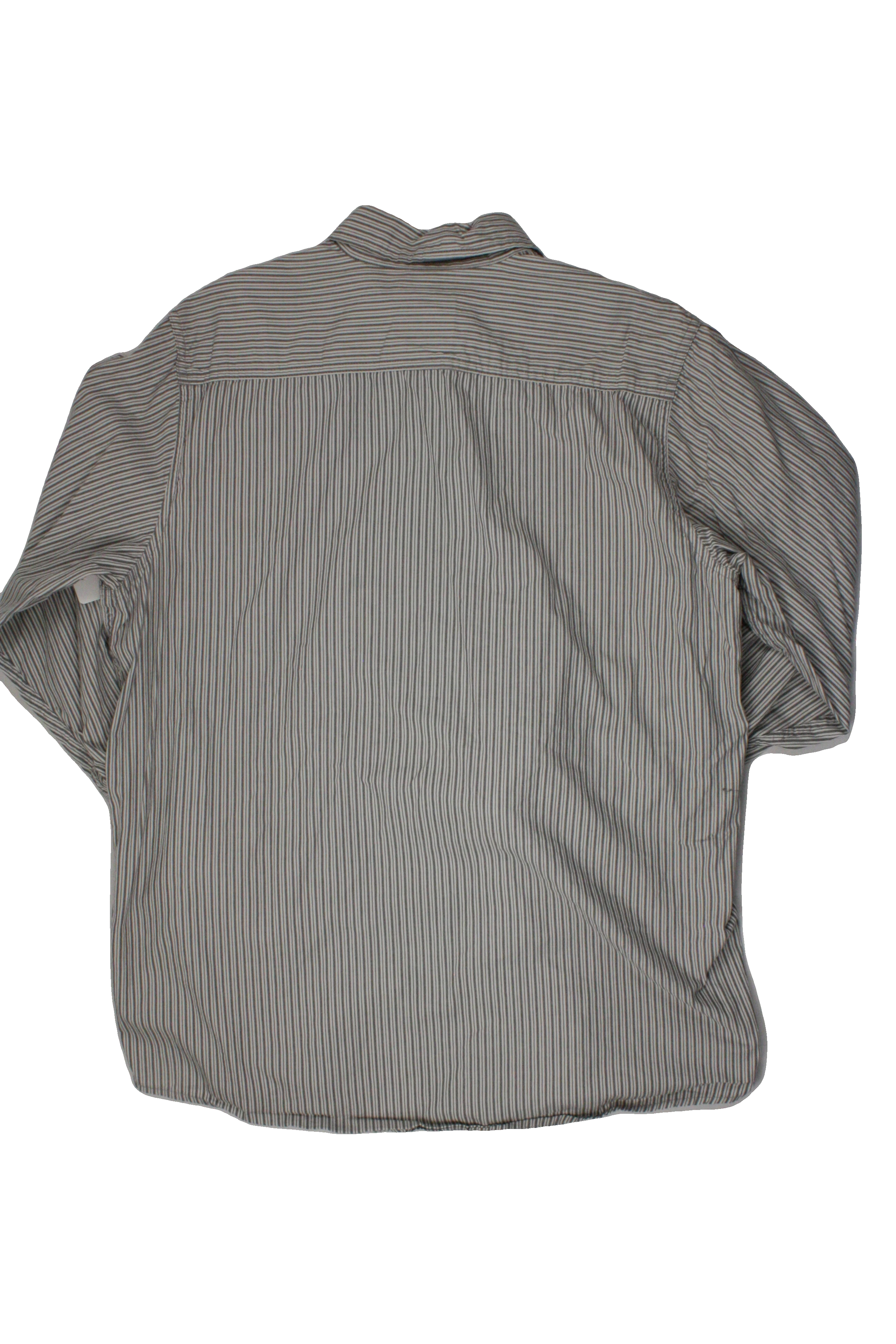 Wrangler Men's White/Gray Long Sleeve Shirt with 1 Pocket, Rounded Hem, Back Yoke – Size L
