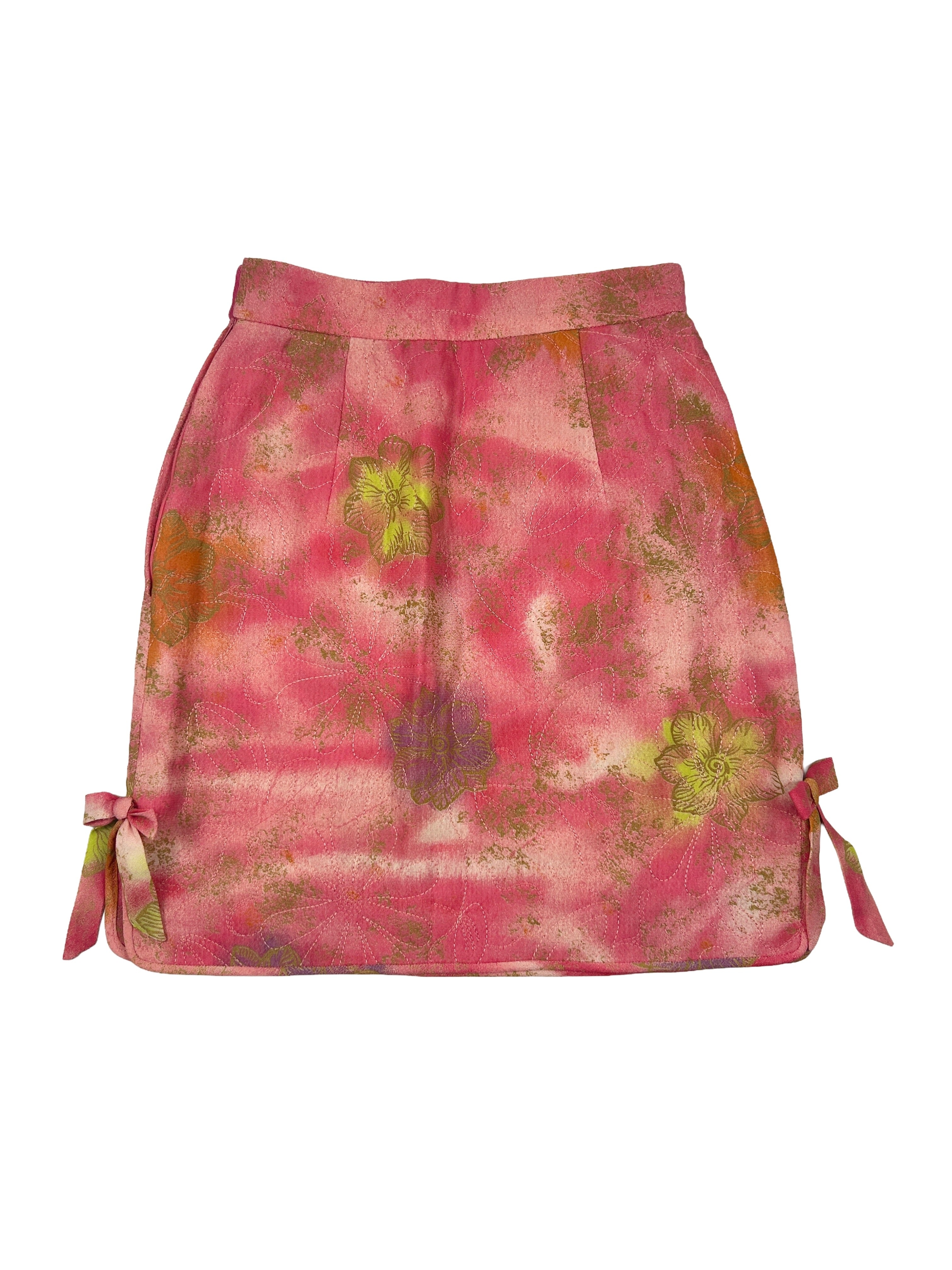 Emmanuel Ungaro Paralelle Size 6 Vintage Hand-Painted Silk Skirt