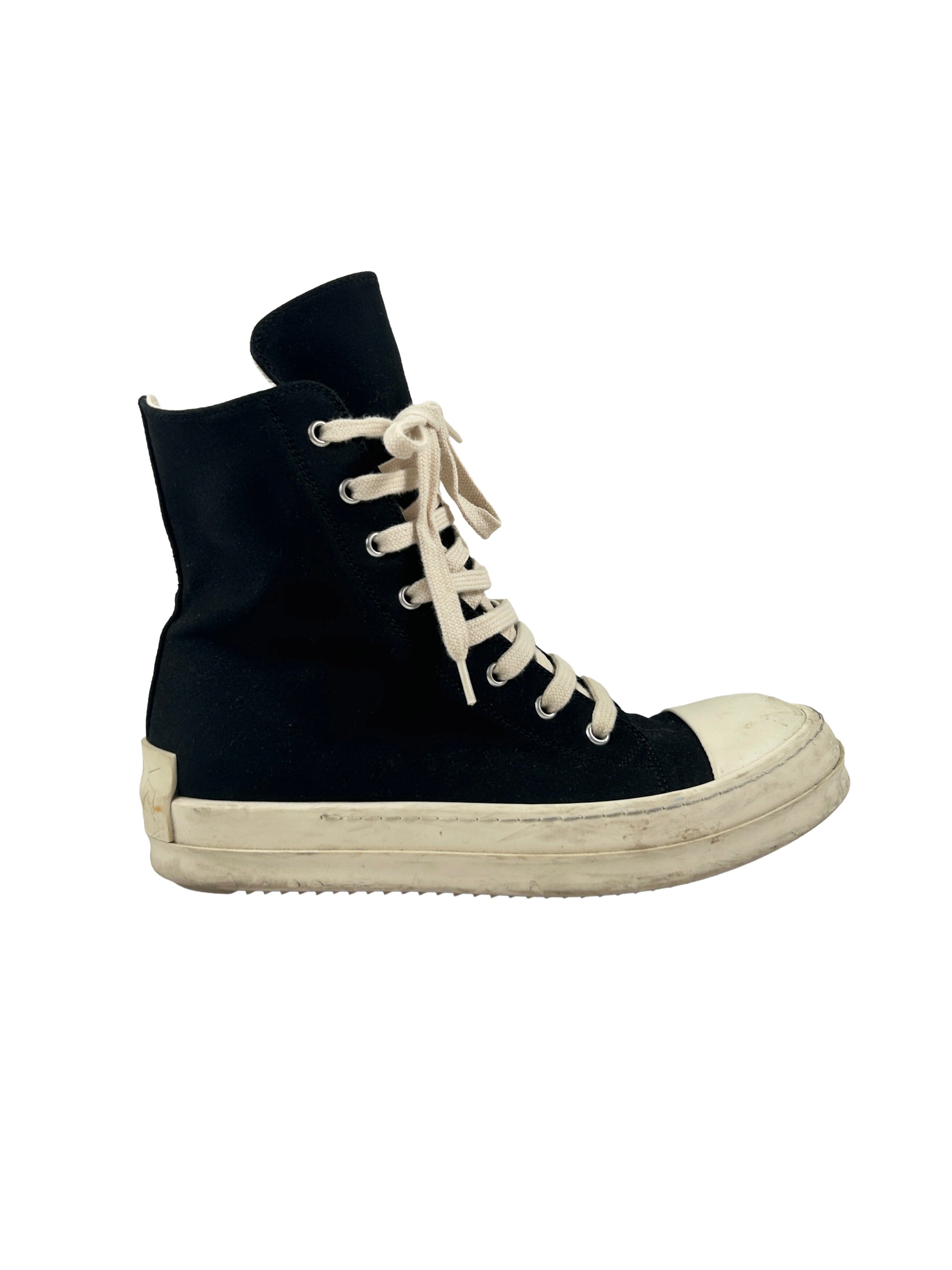 Rick Owens DRKSHDW Size 38 Canvas High-Top Ramones Sneakers